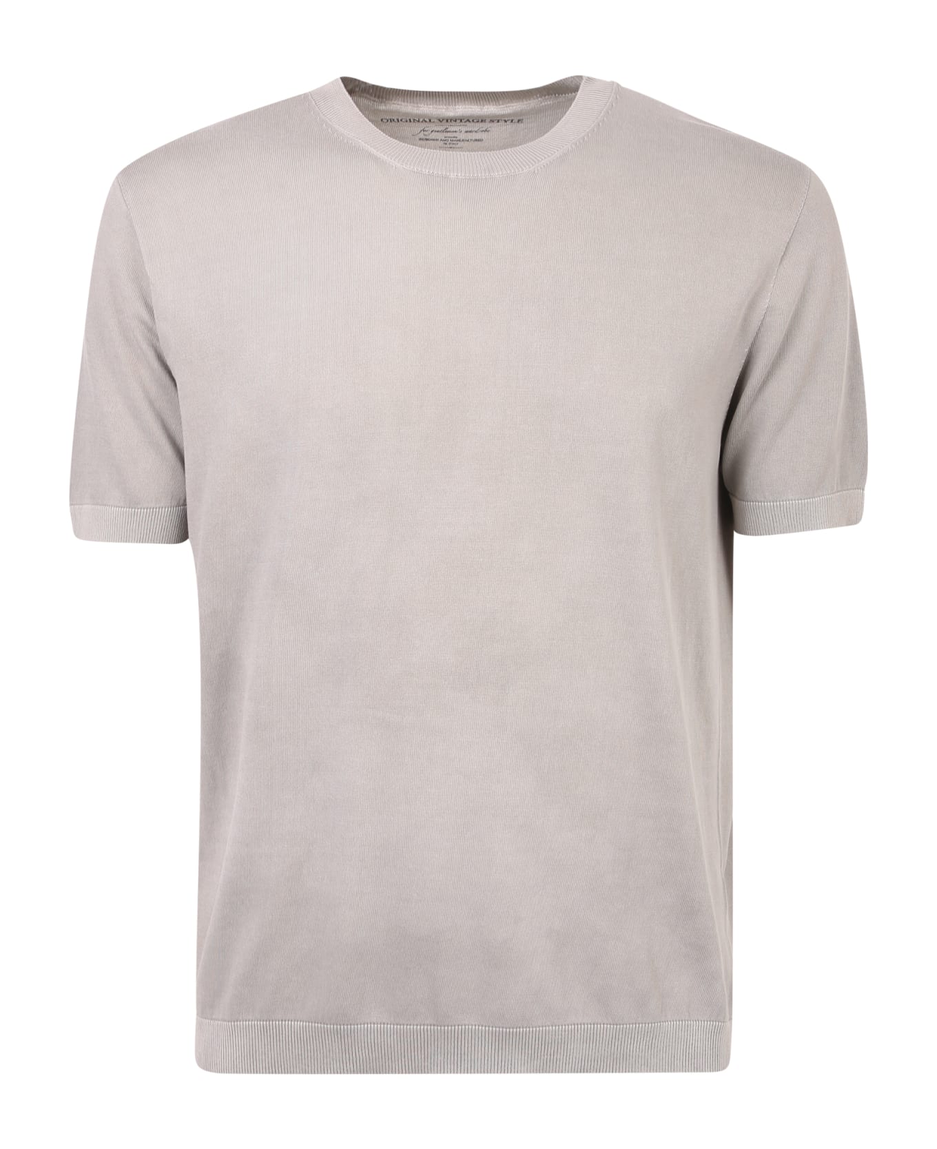 Original Vintage Style Piquet T-shirt - Grey シャツ