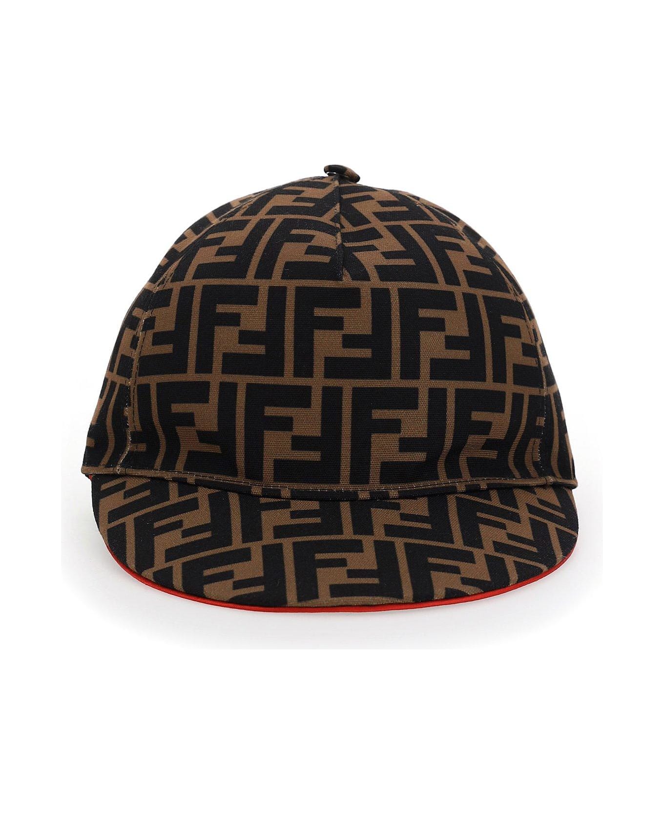 Fendi Rama Ff Printed Hat - Tabacco 