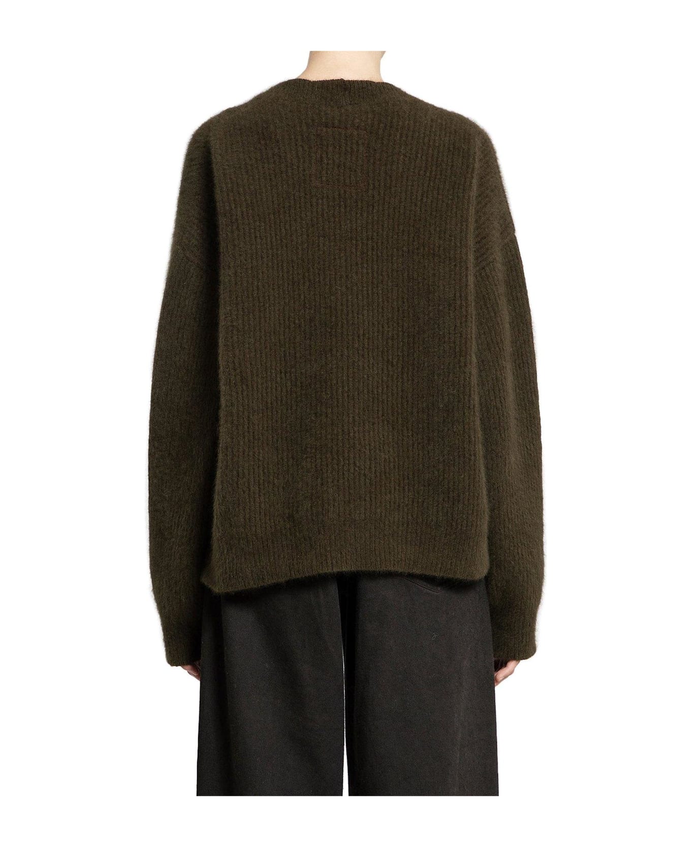 Uma Wang Crewneck Knitted Jumper - ARMY GREEN