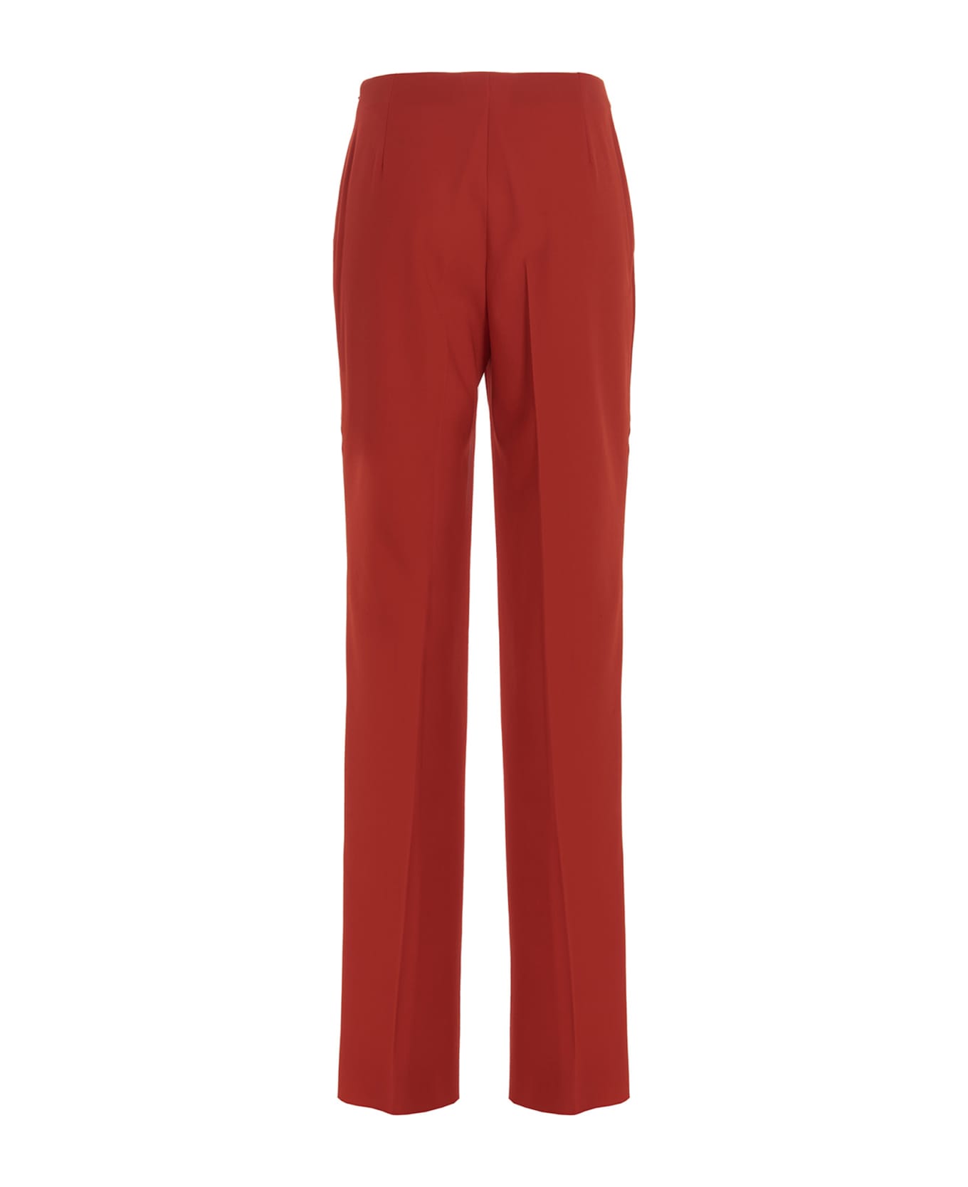 Ferragamo Straight Pants With Pleat - Red ボトムス