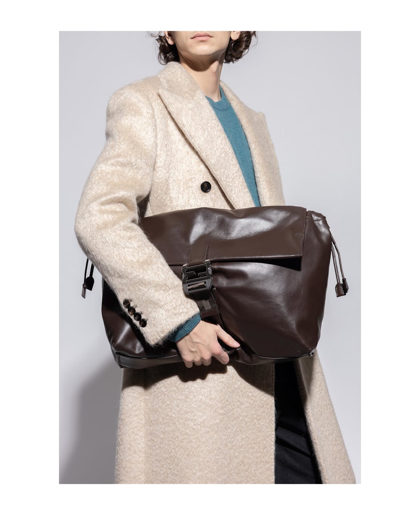 Fendi 'flux Maxi Messenger' Shoulder Bag - A Chocolate Palladio