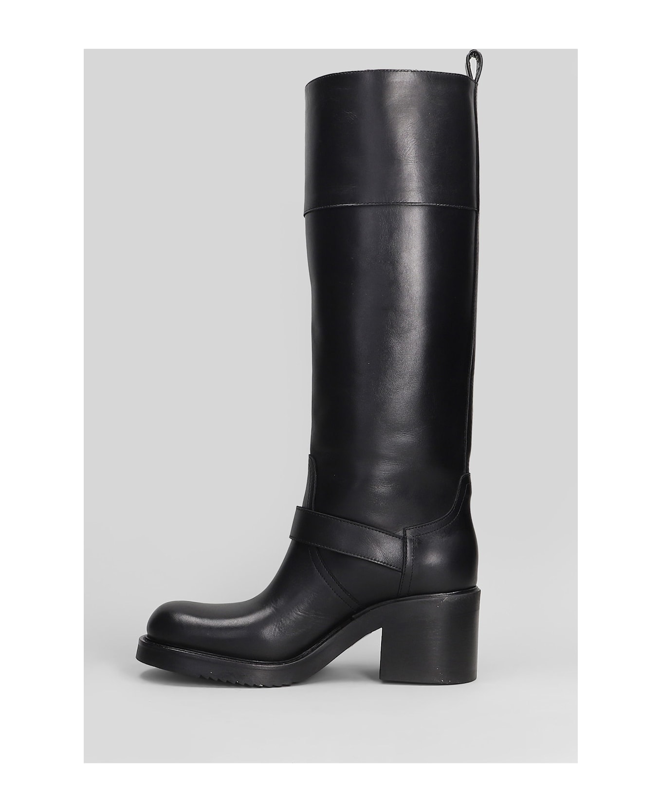 Elena Iachi High Heels Boots In Black Leather - black