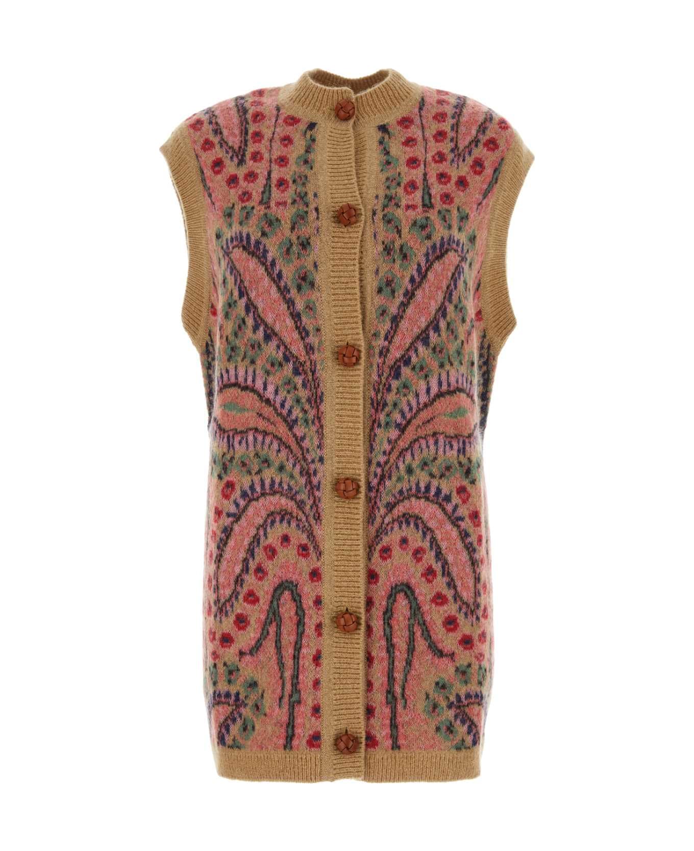Etro Embroidered Mohair Blend Oversize Vest - 0800 ベスト