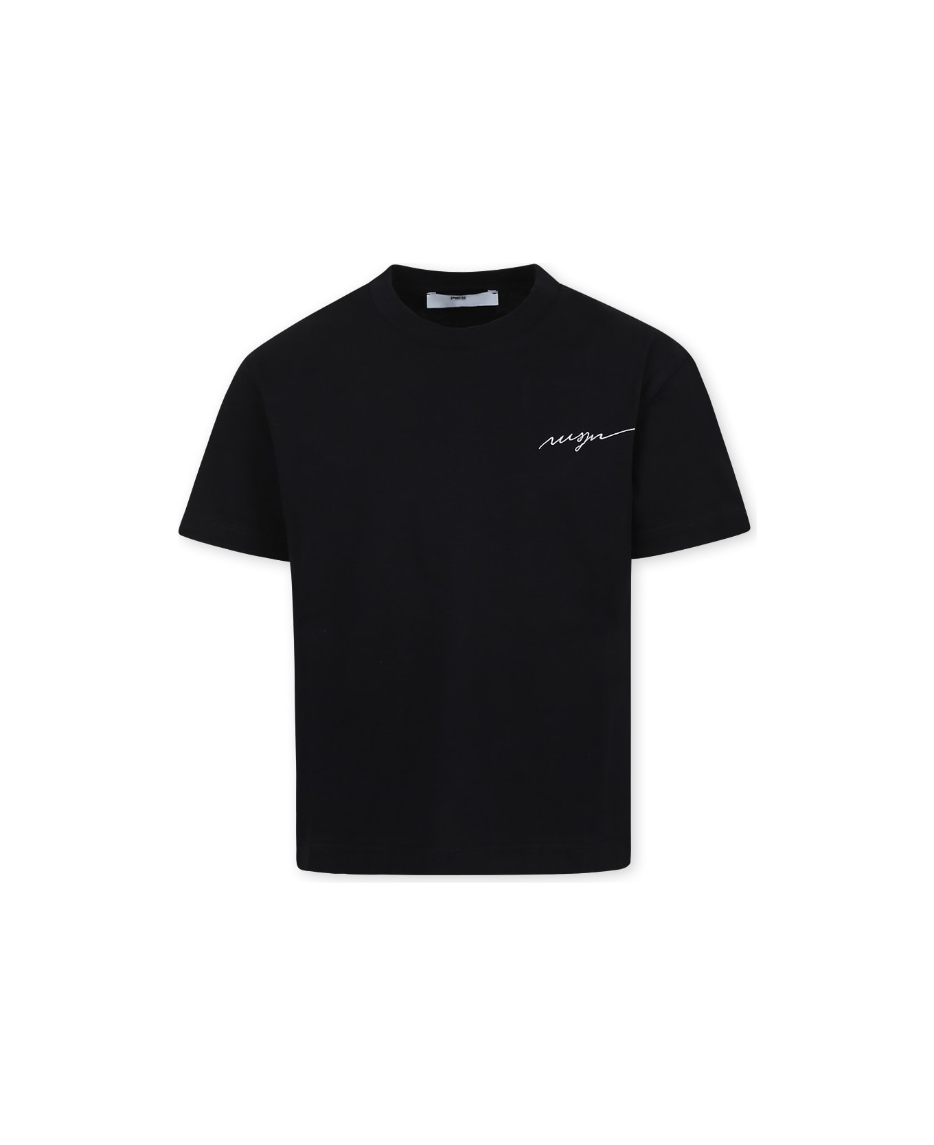 MSGM Black T-shirt For Boy With Logo - Black