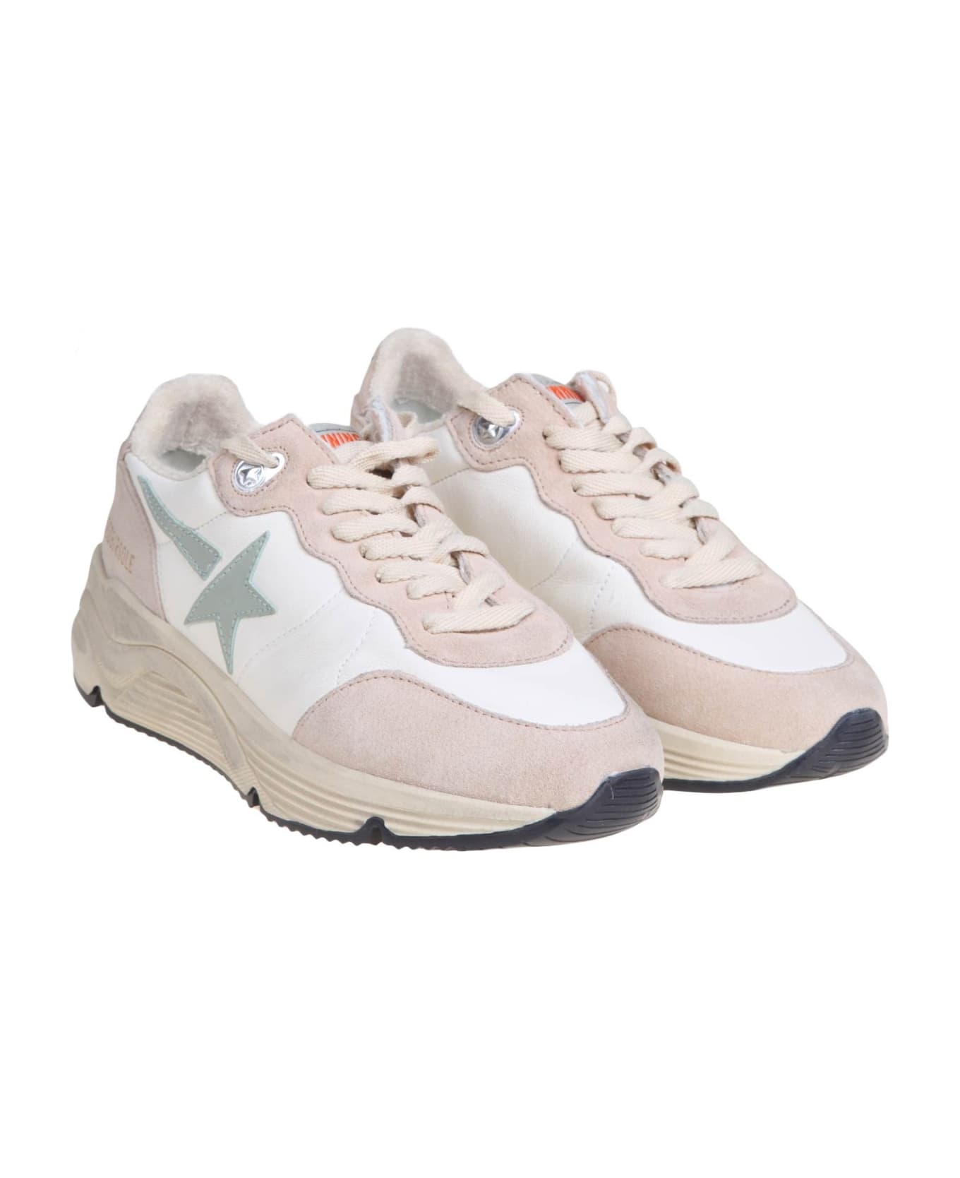 Golden Goose Running Sole Sneaker - White/nude/aquamarine