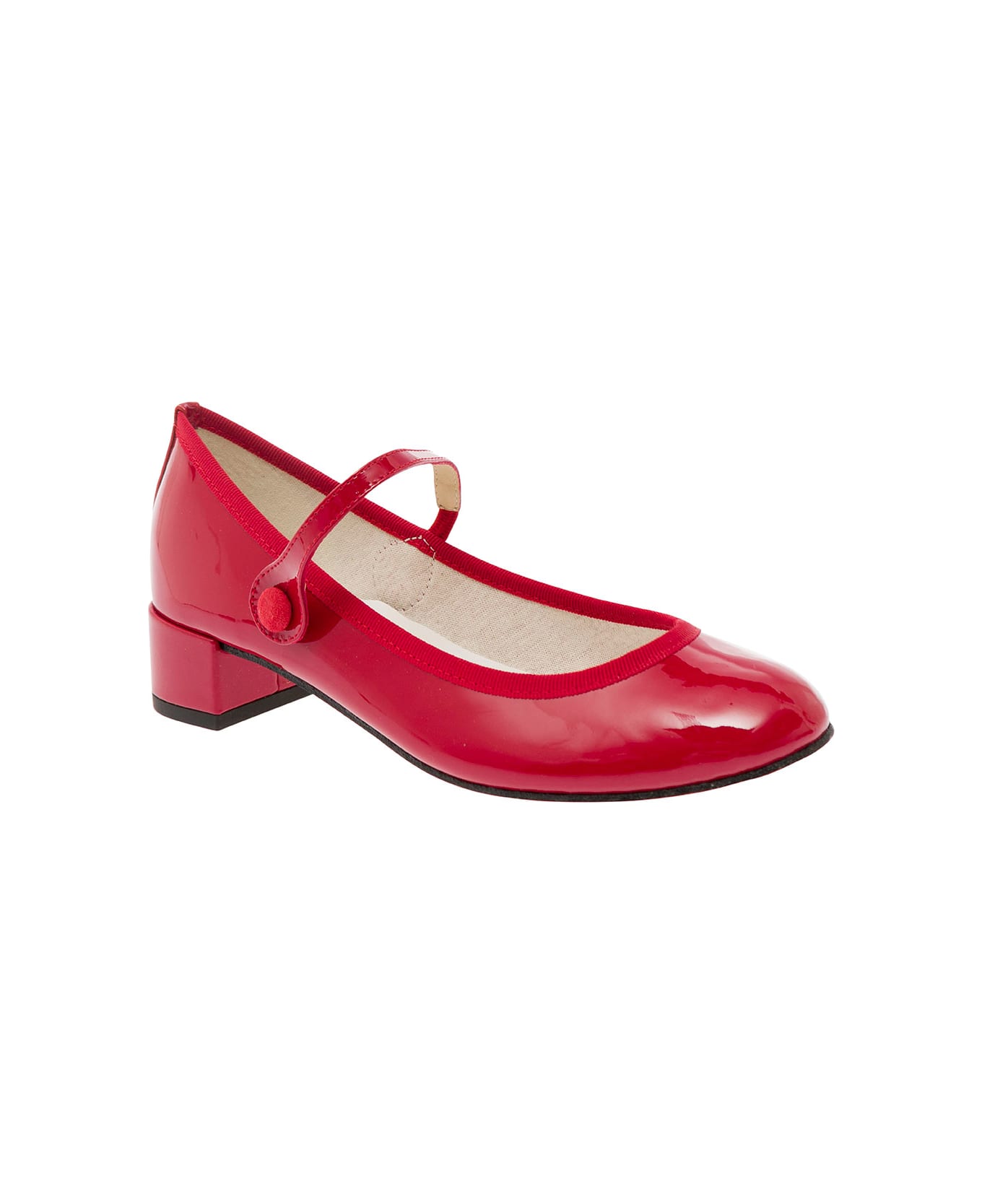 Repetto 'rose' Red Mary Janes With Strap In Patent Leather Woman - Red