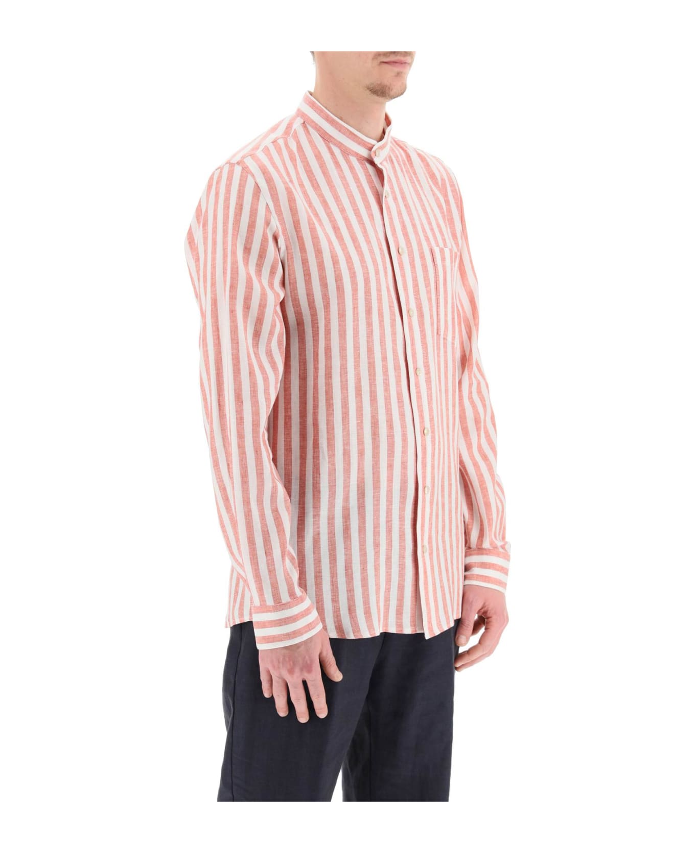 Agnona Striped Linen Shirt - ROMEO (White)