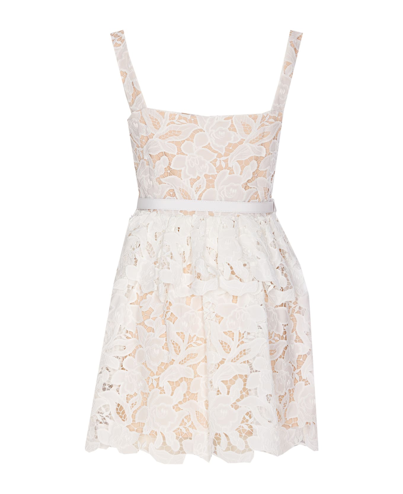 self-portrait Lace Mini Dress - White