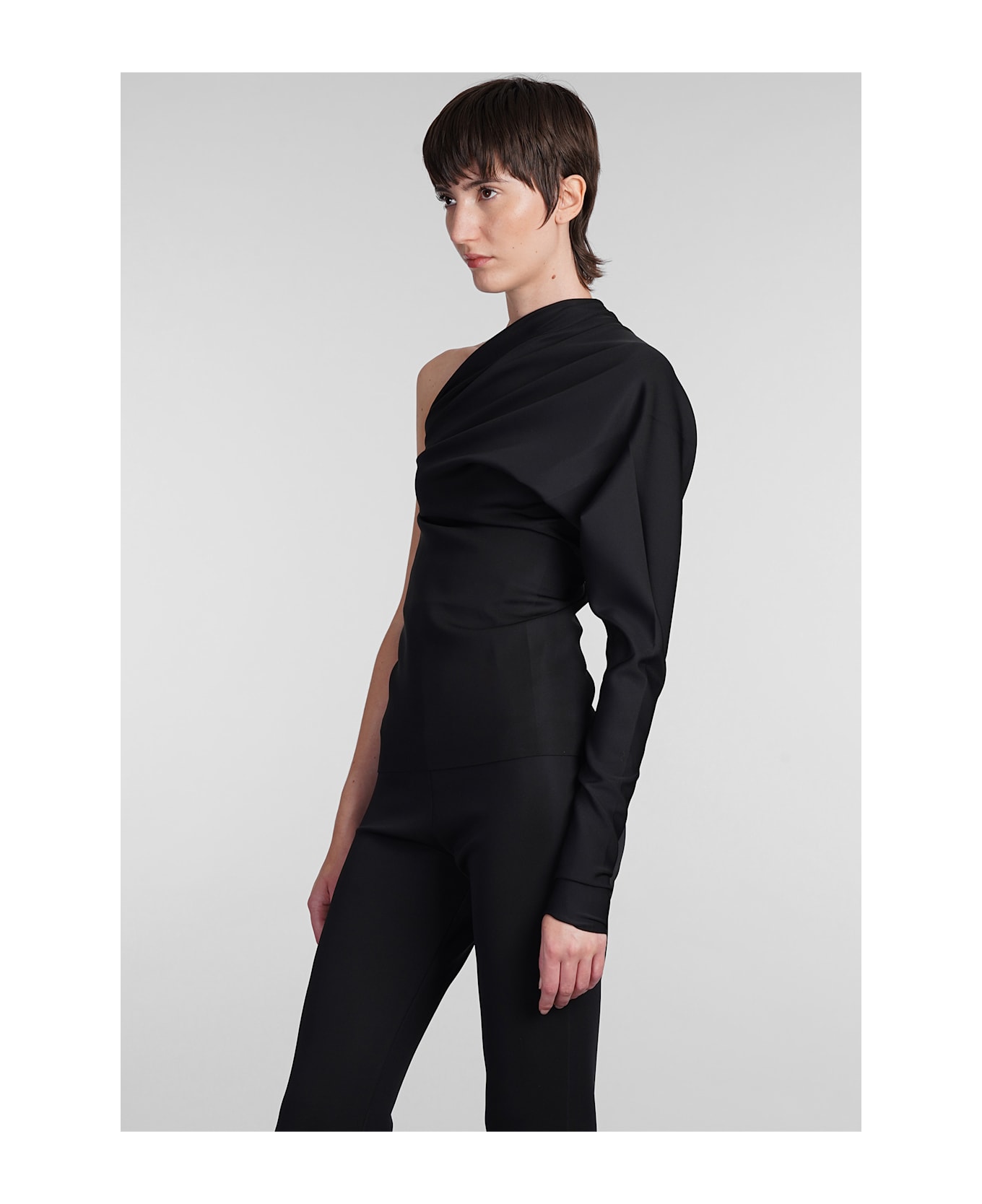 Rick Owens Lilies Diana Top Topwear In Black Polyester - Black