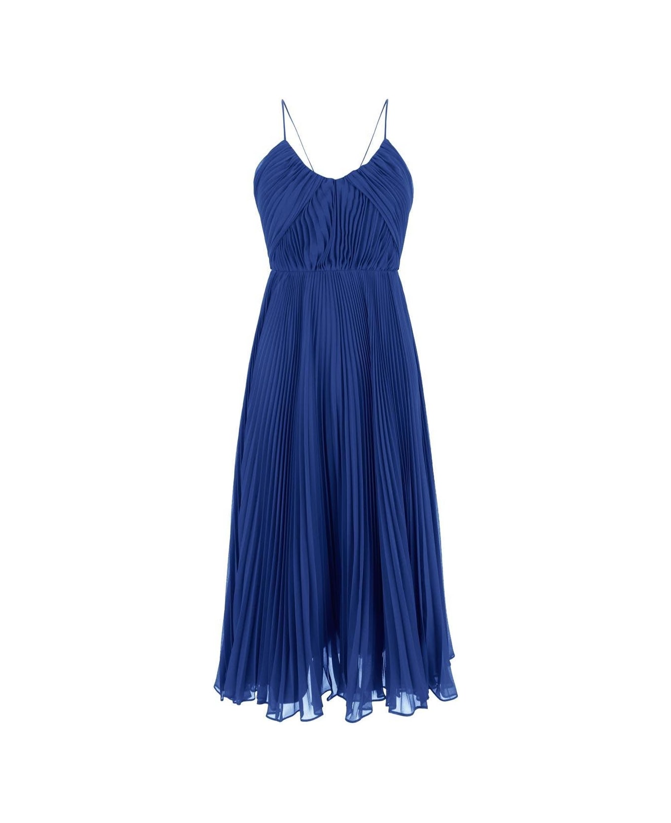 Max Mara Pianoforte Plisse Midi Dress - BLUE