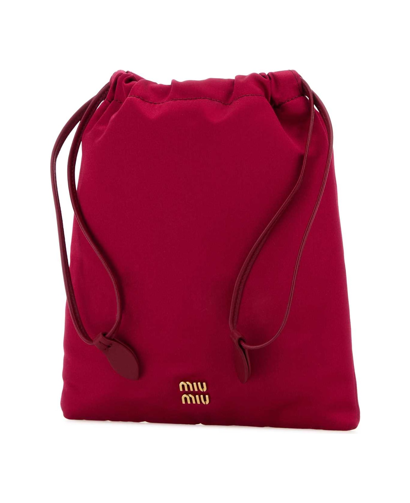 Miu Miu Dark Pink Satin Pouch - PEONIA