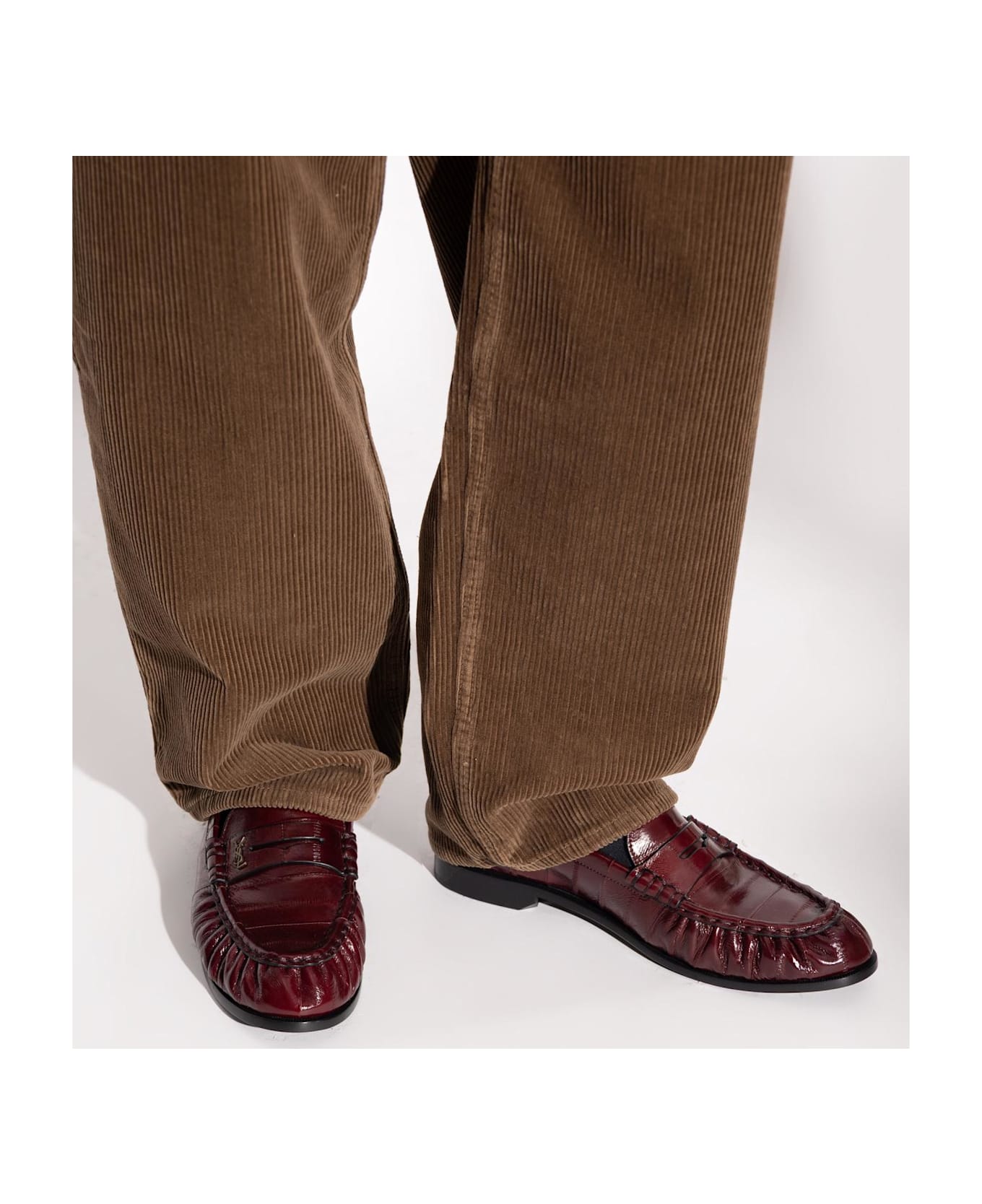 Saint Laurent Leather Loafers - Bordeaux