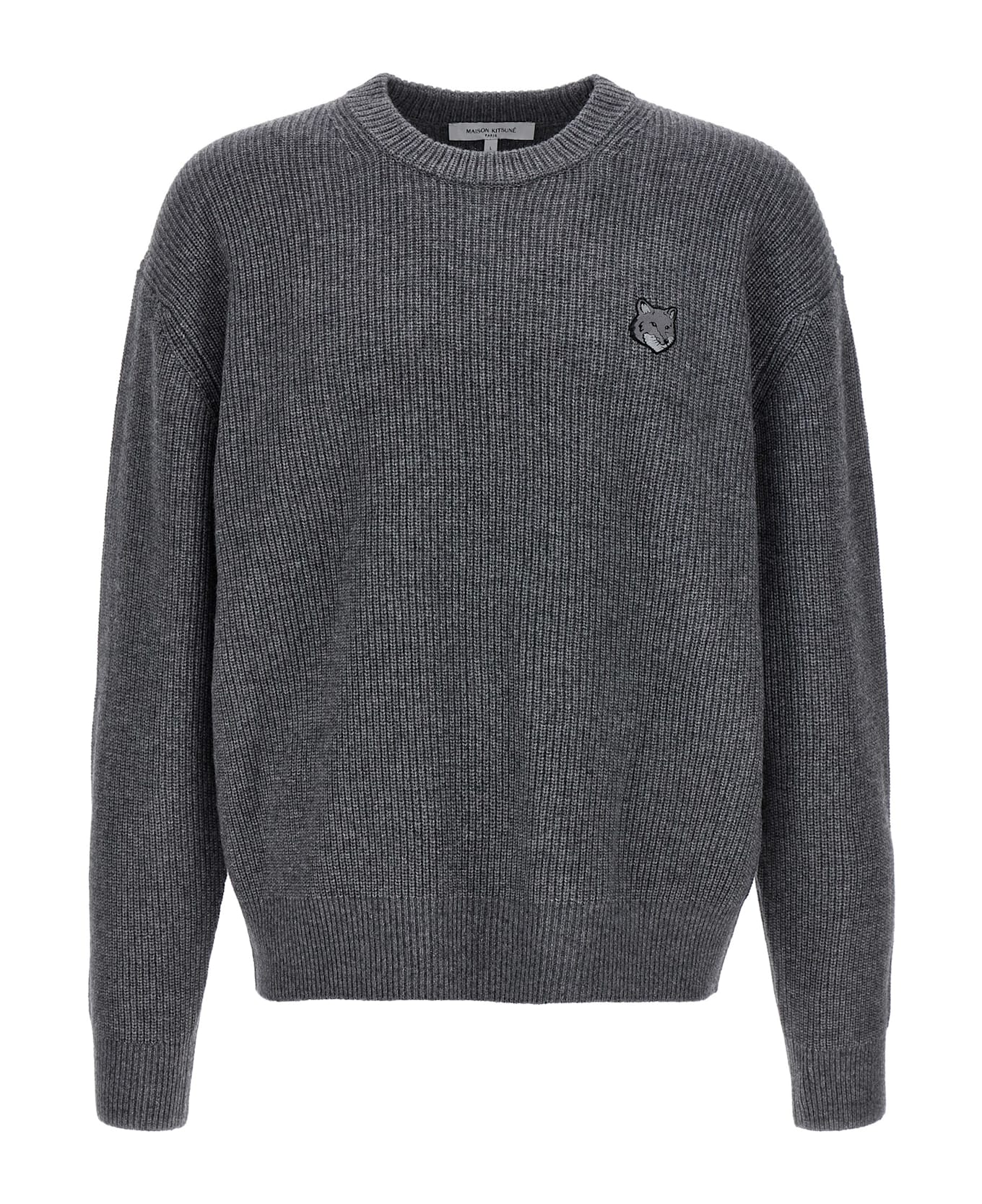 Maison Kitsuné 'bold Fox Head' Sweater - Grigio