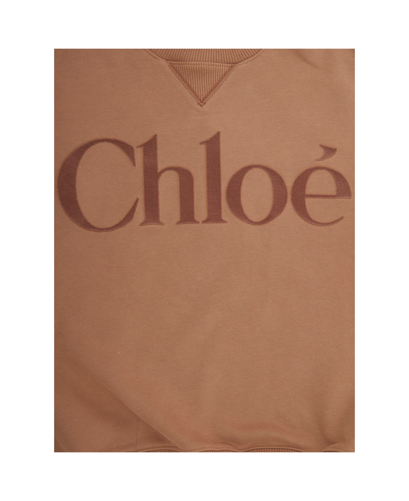 Chloé Beige Sweatshirt With Logo Lettering On The Front In Cotton Girl - Beige
