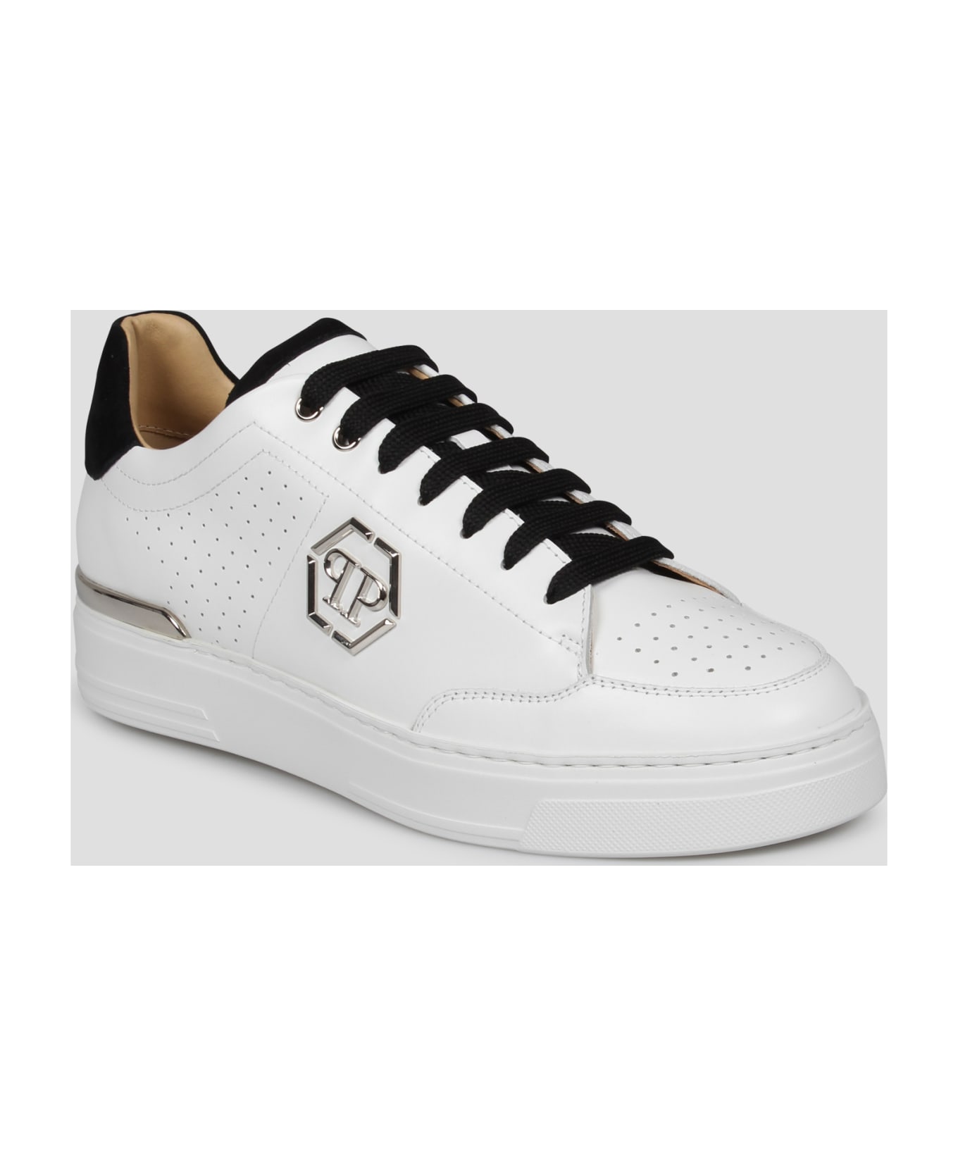 Philipp Plein Mix Leather Low-top Sneakers - White