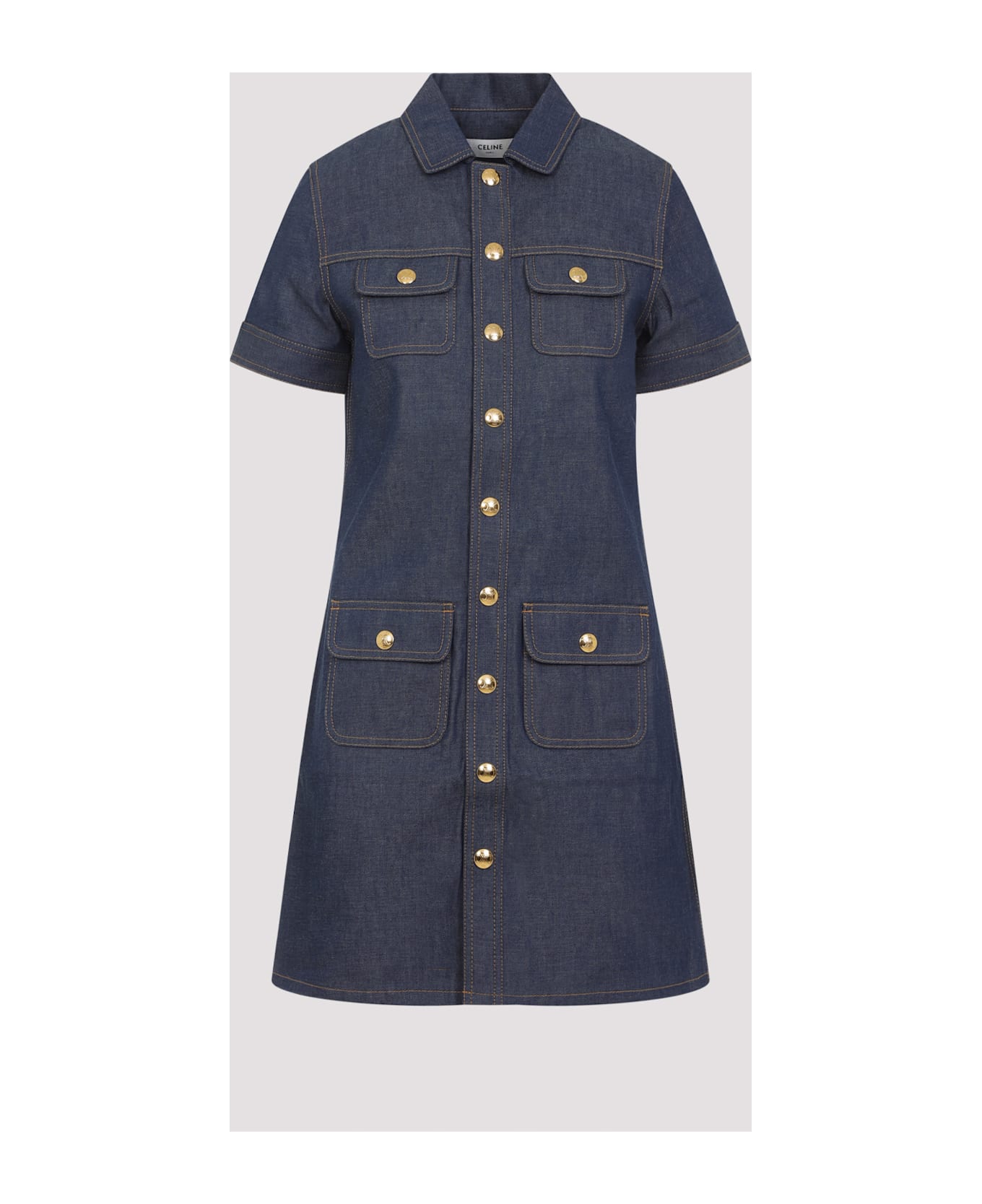 Celine Cotton Mini Dress - Ia Raw Wash