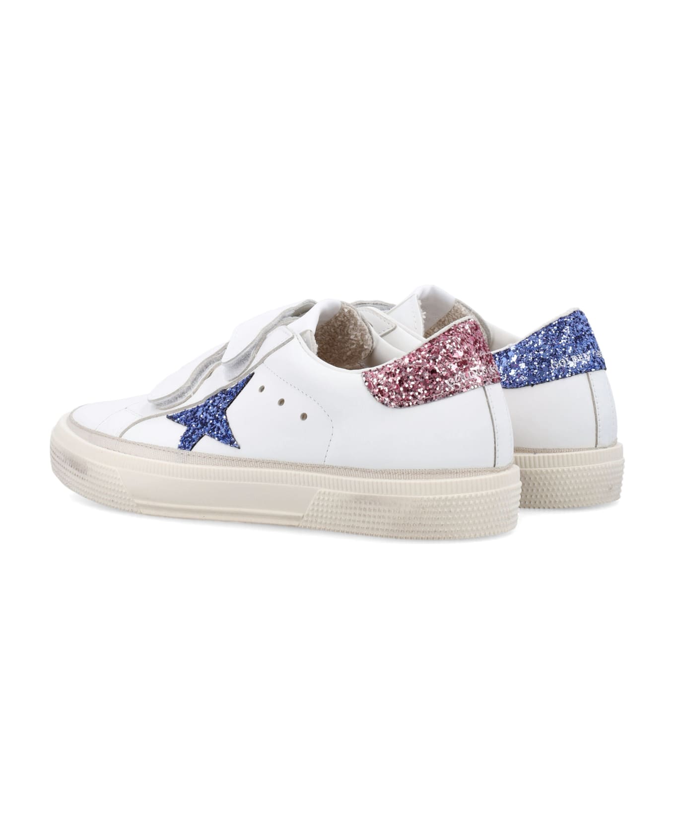 Golden Goose May School Sneakers - WHITE/LIGHT BLUE