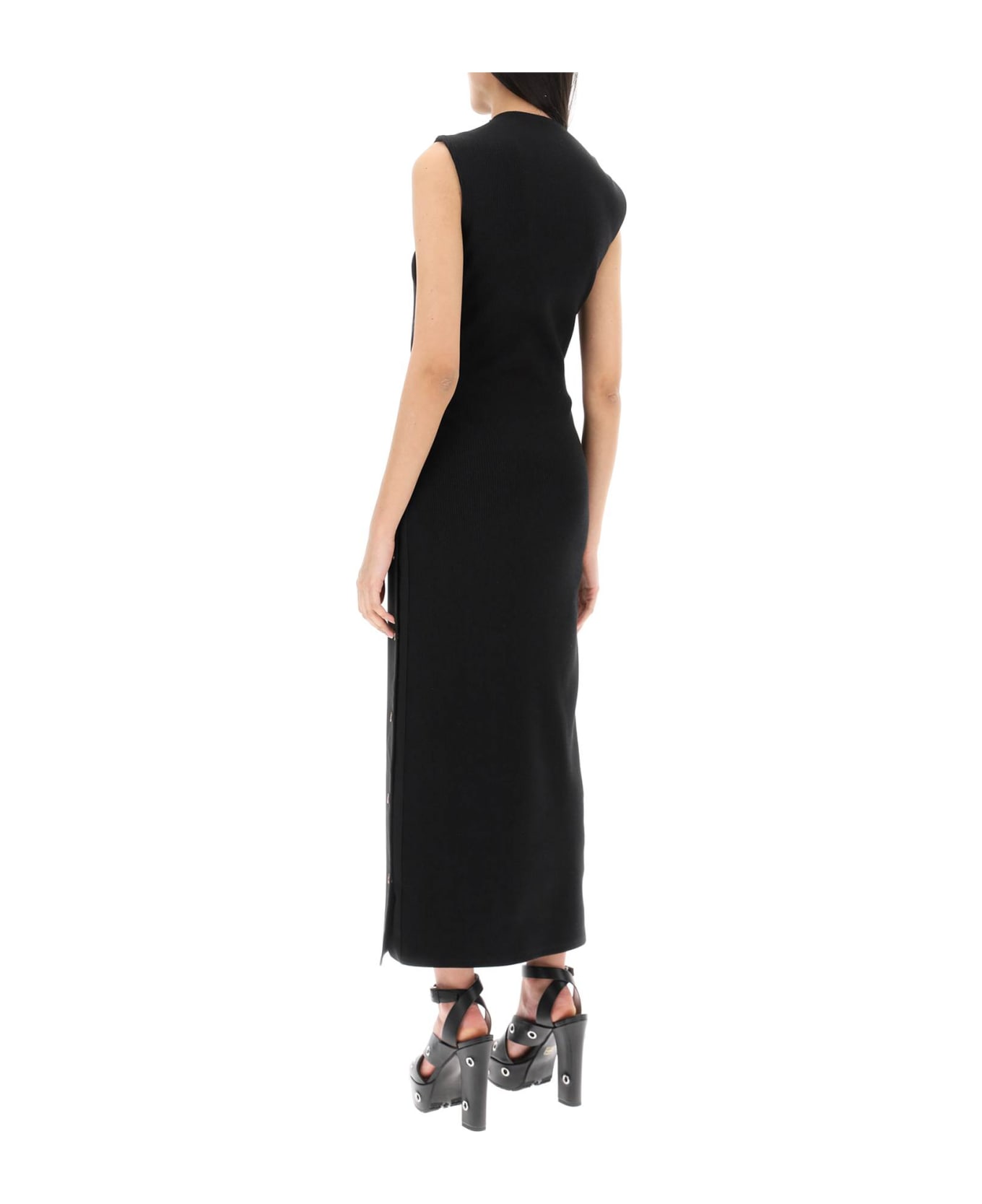 Y/Project Dual Material Maxi Dress With Snap Panels - BLACK (Black) ワンピース＆ドレス