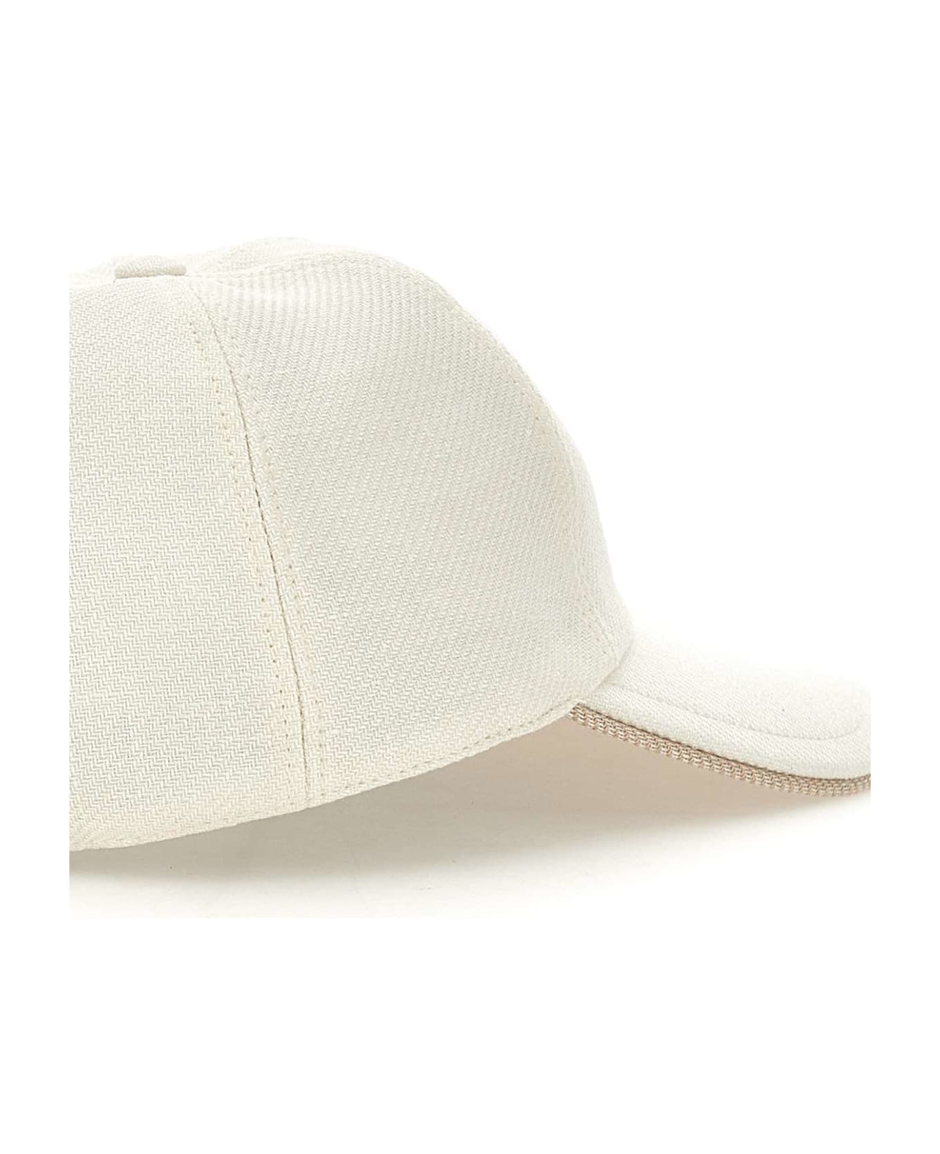 Eleventy Linen, Wool And Silk Baseball Hat - WHITE
