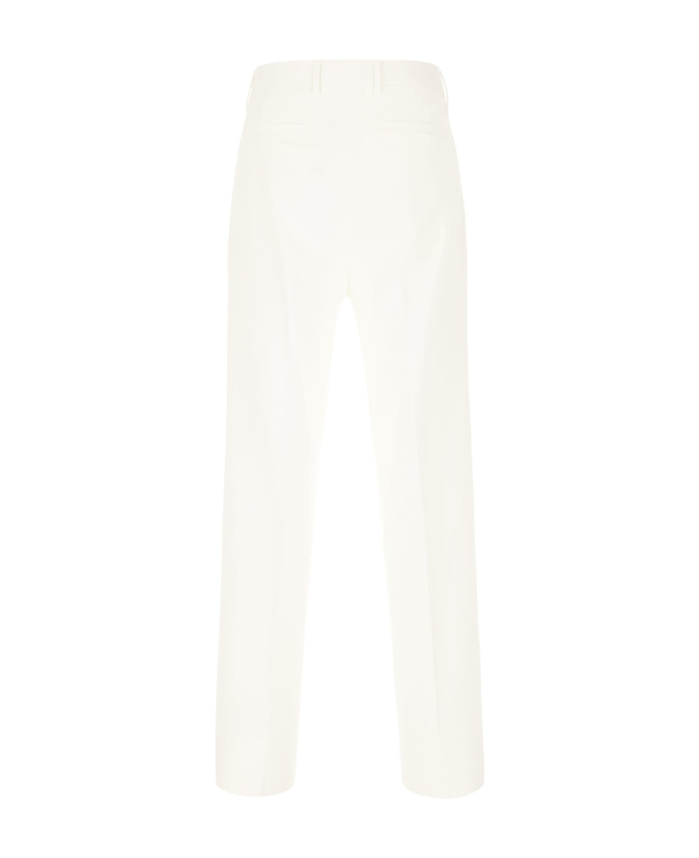 Zegna White Stretch Cotton Pants - Bianco