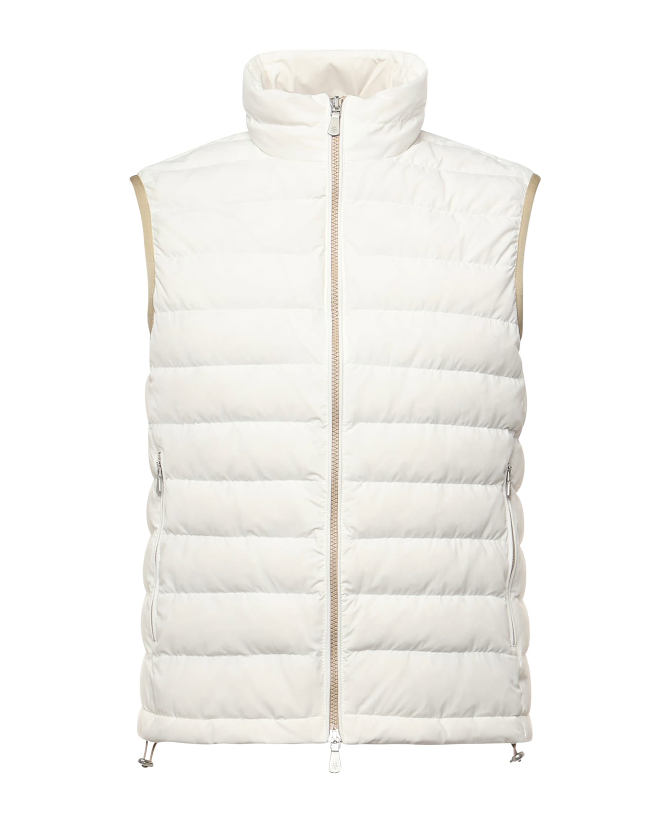 Eleventy Padded Vest With Zip - Beige