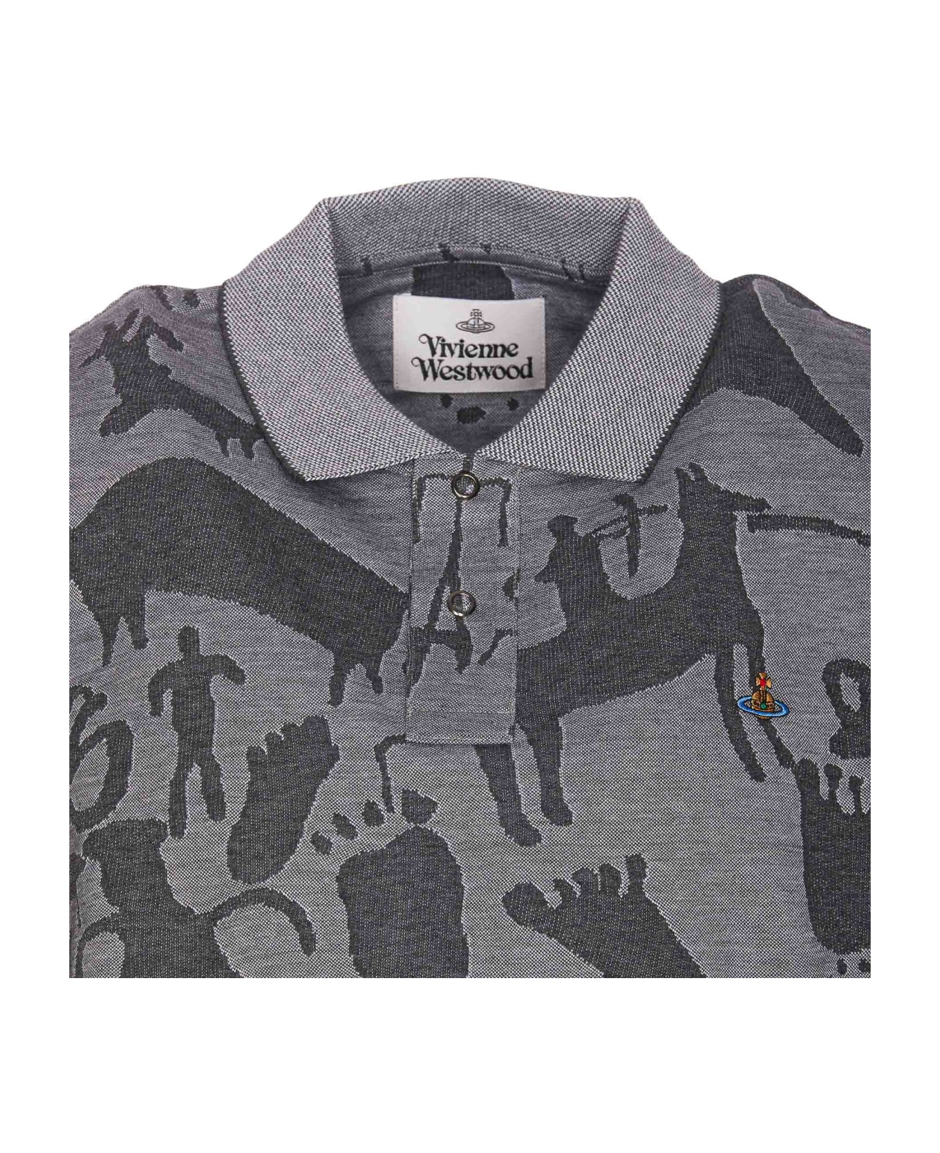 Vivienne Westwood Cavemen Orb Logo Classic Polo - Grey ポロシャツ