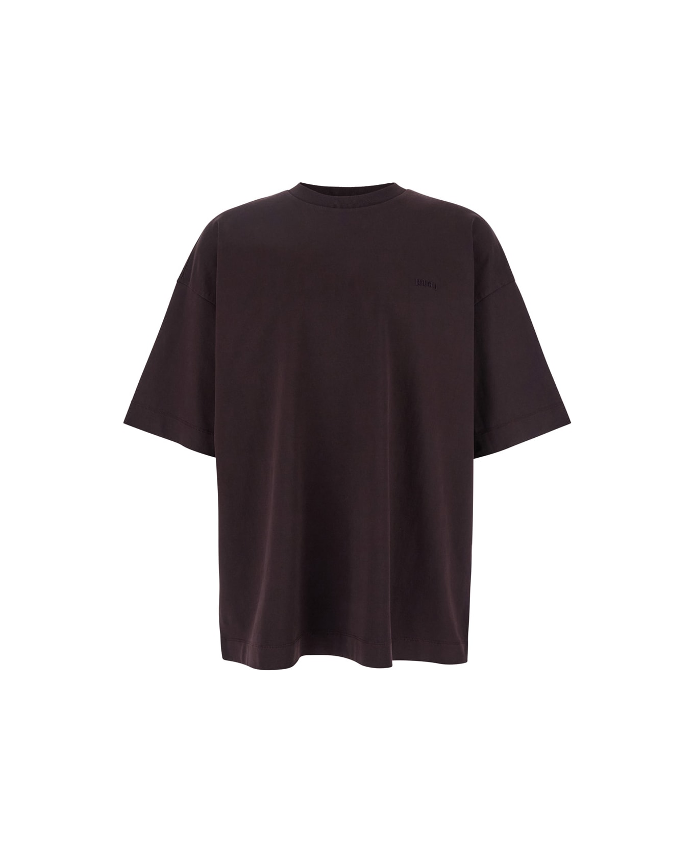 Juun.J Bordeaux T-shirt With Logo Embroidered On The Front And Print On The Back In Cotton Man - Bordeaux