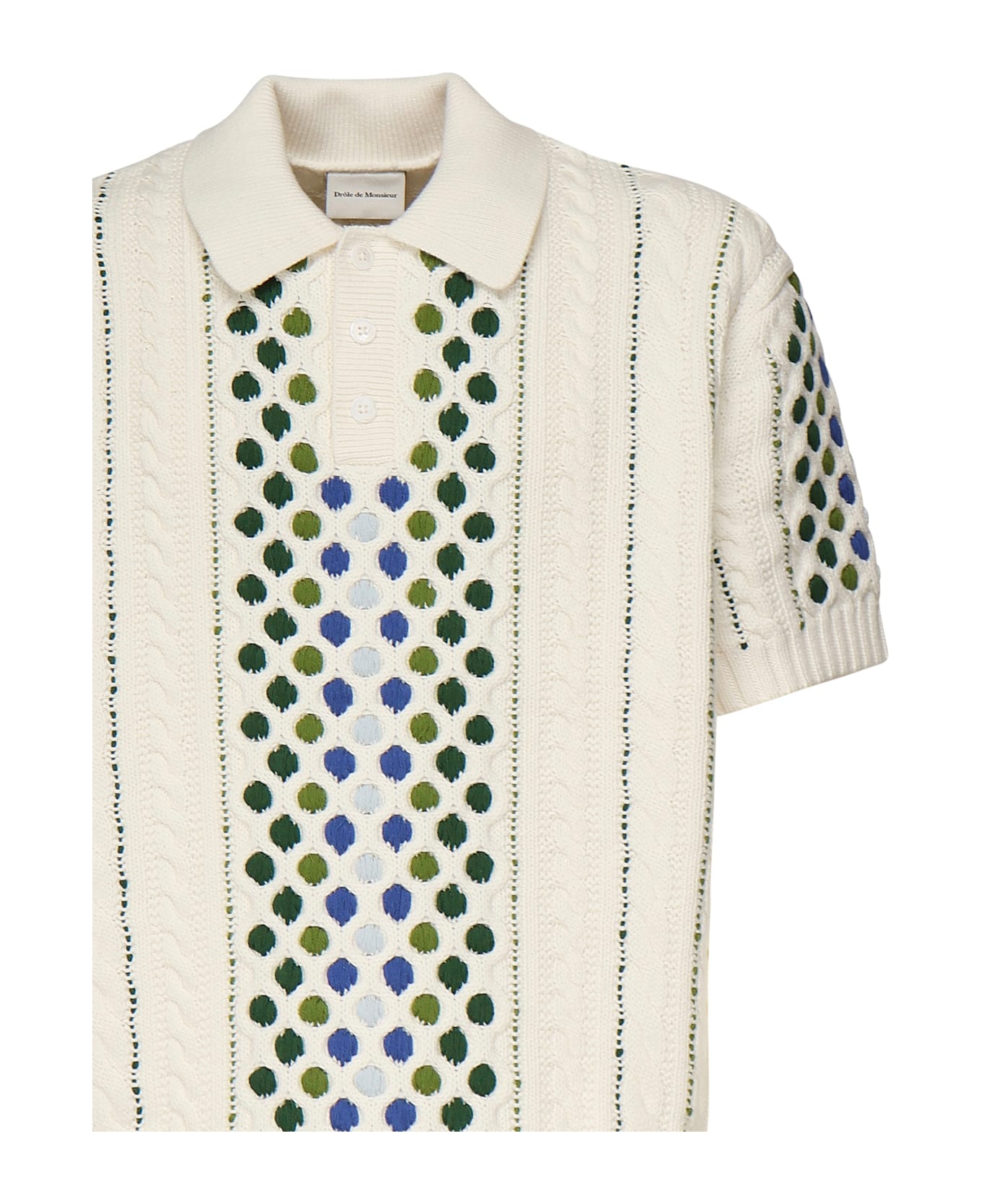 Drôle de Monsieur Polo Maille Brodé - White