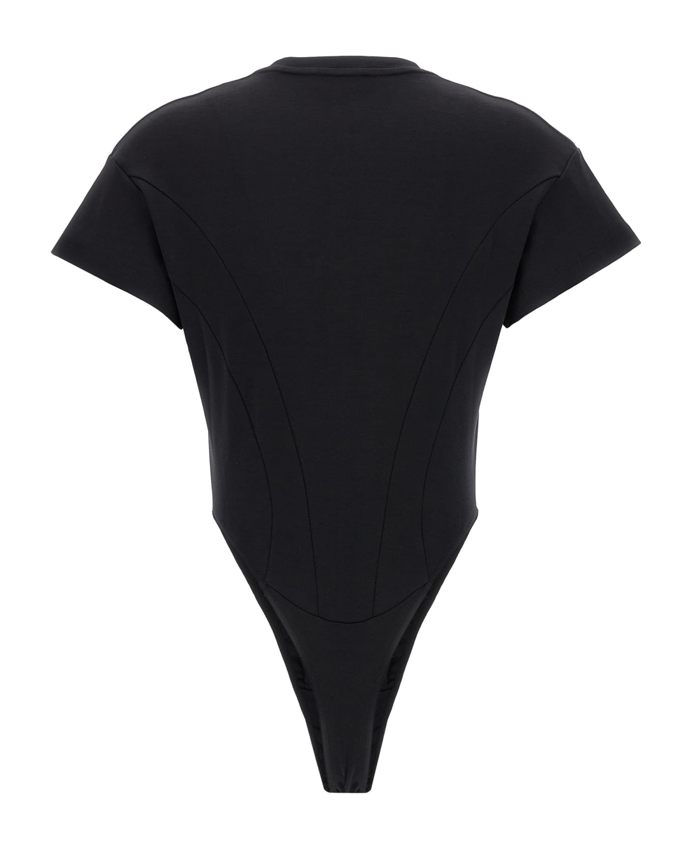 Mugler 'zipped Jersey' Bodysuit - Black  