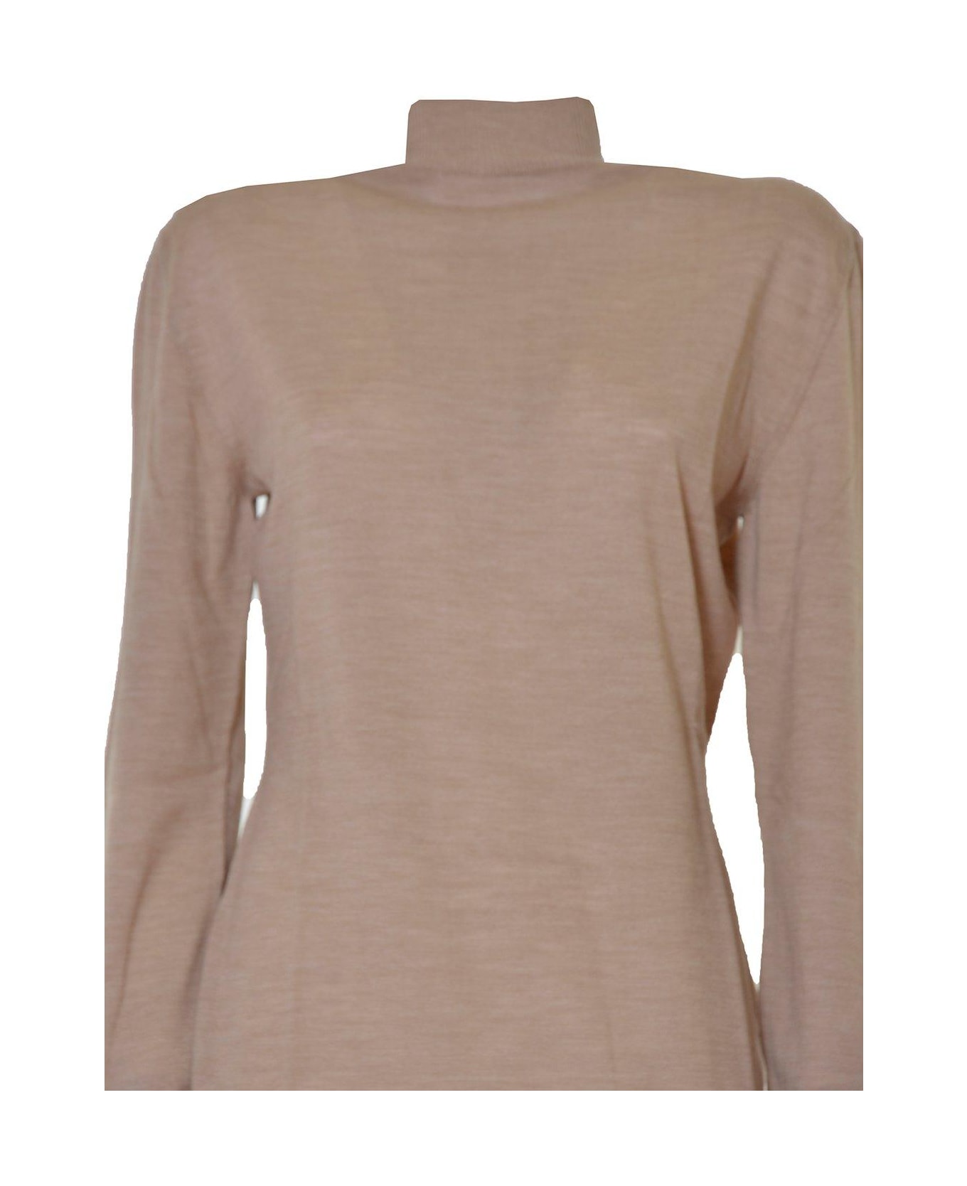 Boutique Moschino Turtleneck Knitted Jumper - Beige