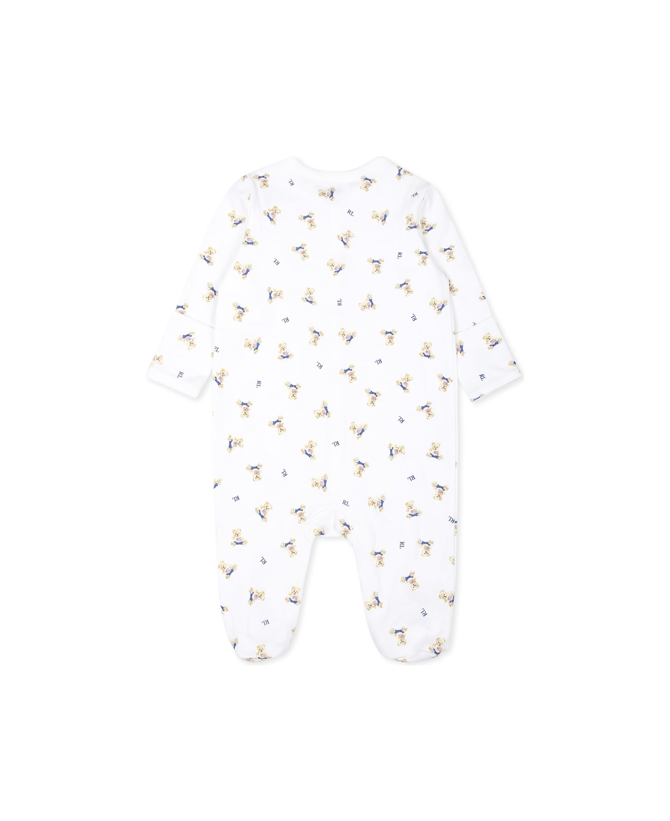 Ralph Lauren White Babygrow For Babykids With Colorful Bears - White