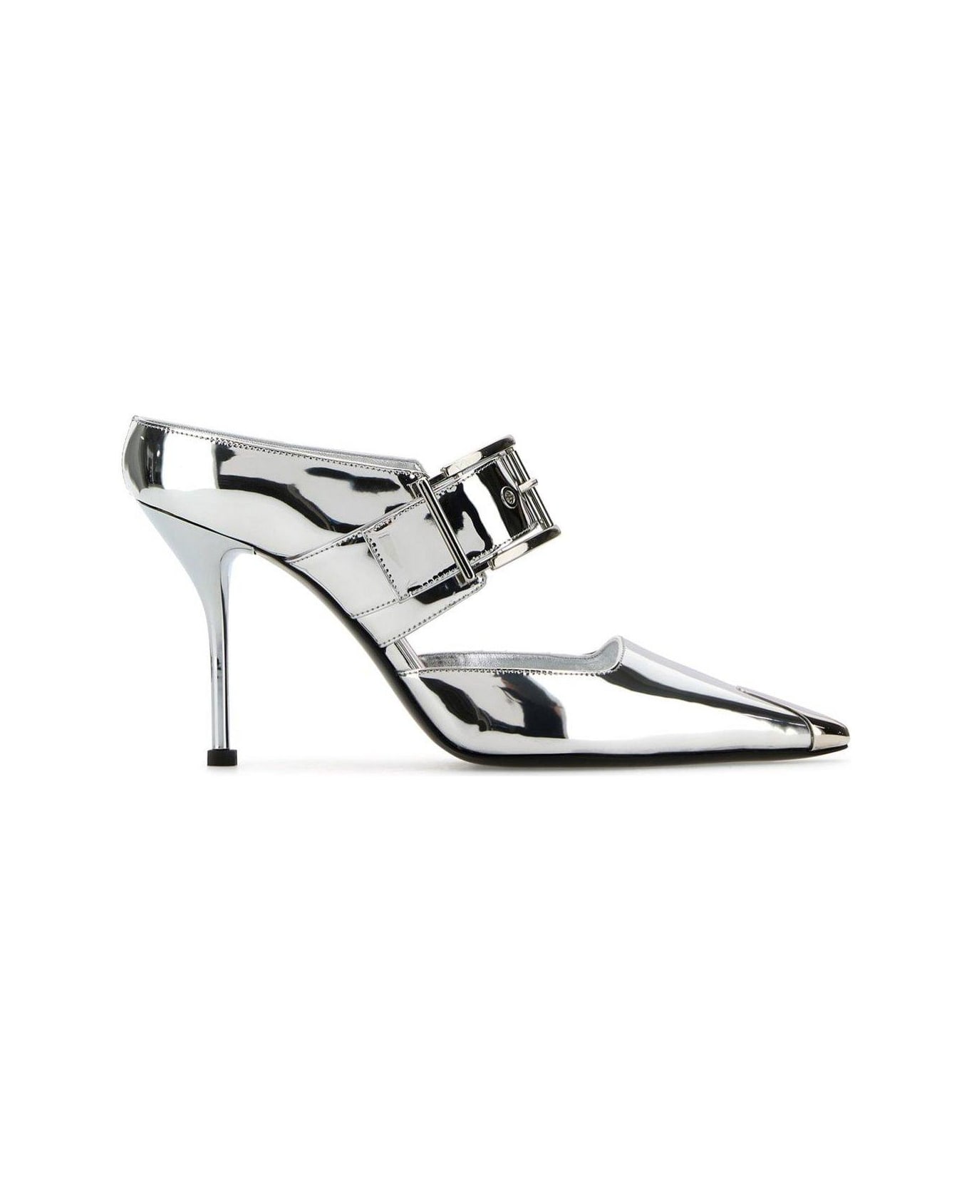 Alexander McQueen Pointed Toe Slip-on Pumps - SILVER サンダル