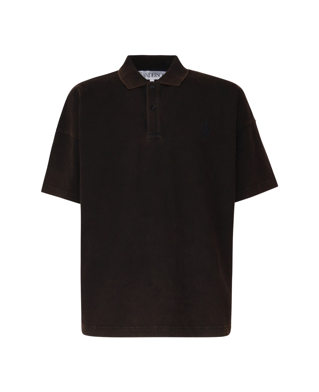 J.W. Anderson Polo Shirt With Anchor Embroidery - Brown