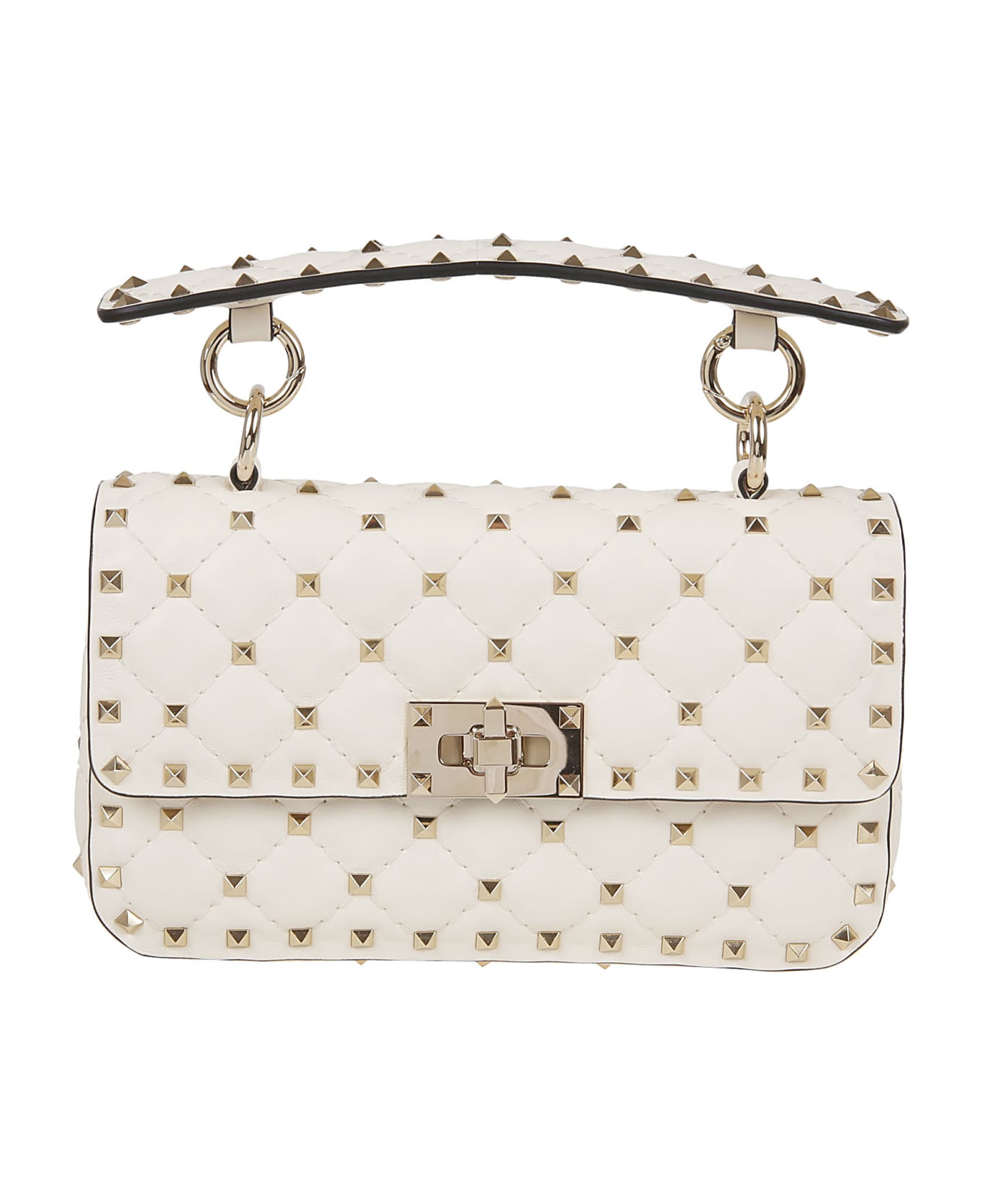 Valentino Garavani Small Shoulder Bag Rockstud Spike - White