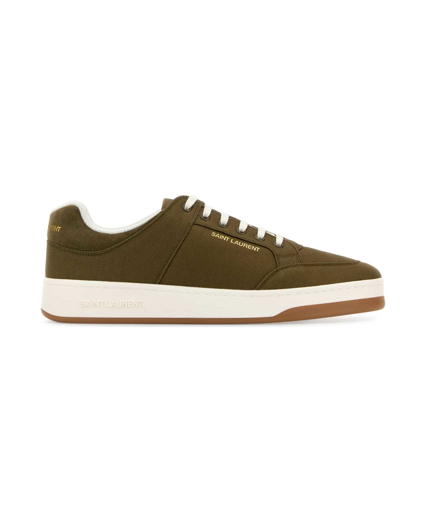 Saint Laurent Army Green Gabardine Sl/61 Sneakers - CACTUSMILITARYGREE