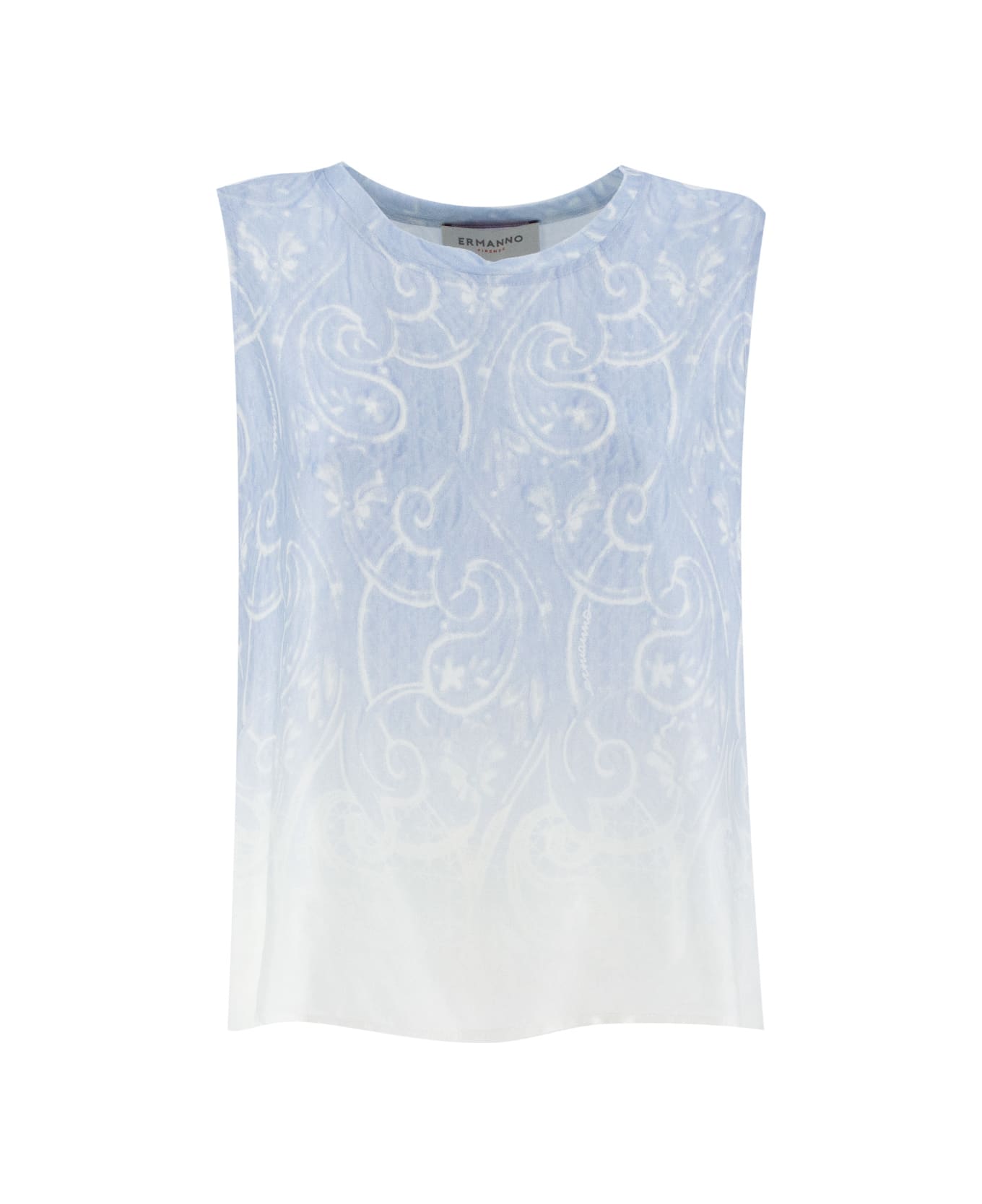 Ermanno Firenze Top - AZZURRO/WHITE