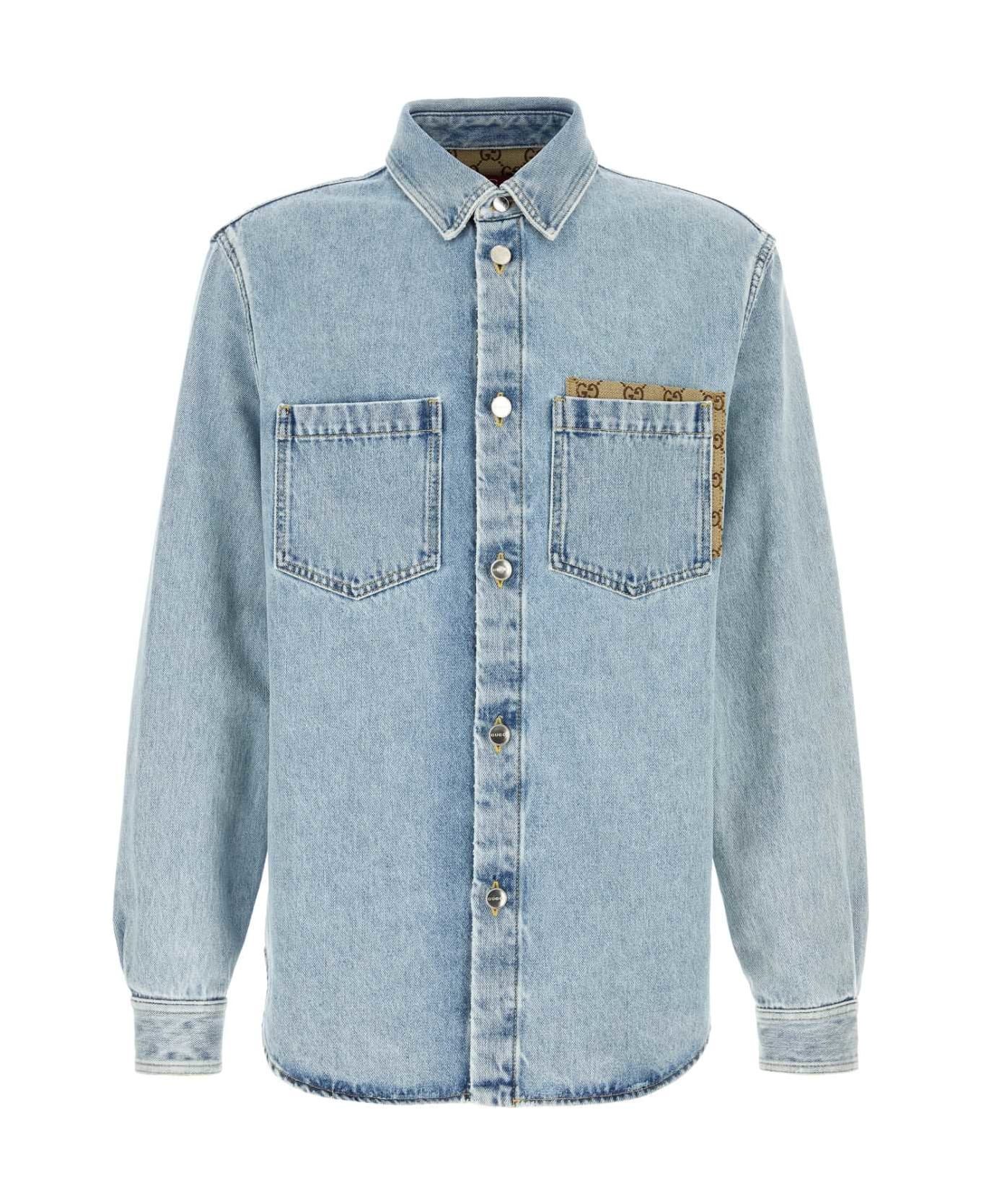 Gucci Denim Shirt - LIGHTBLUEMIX