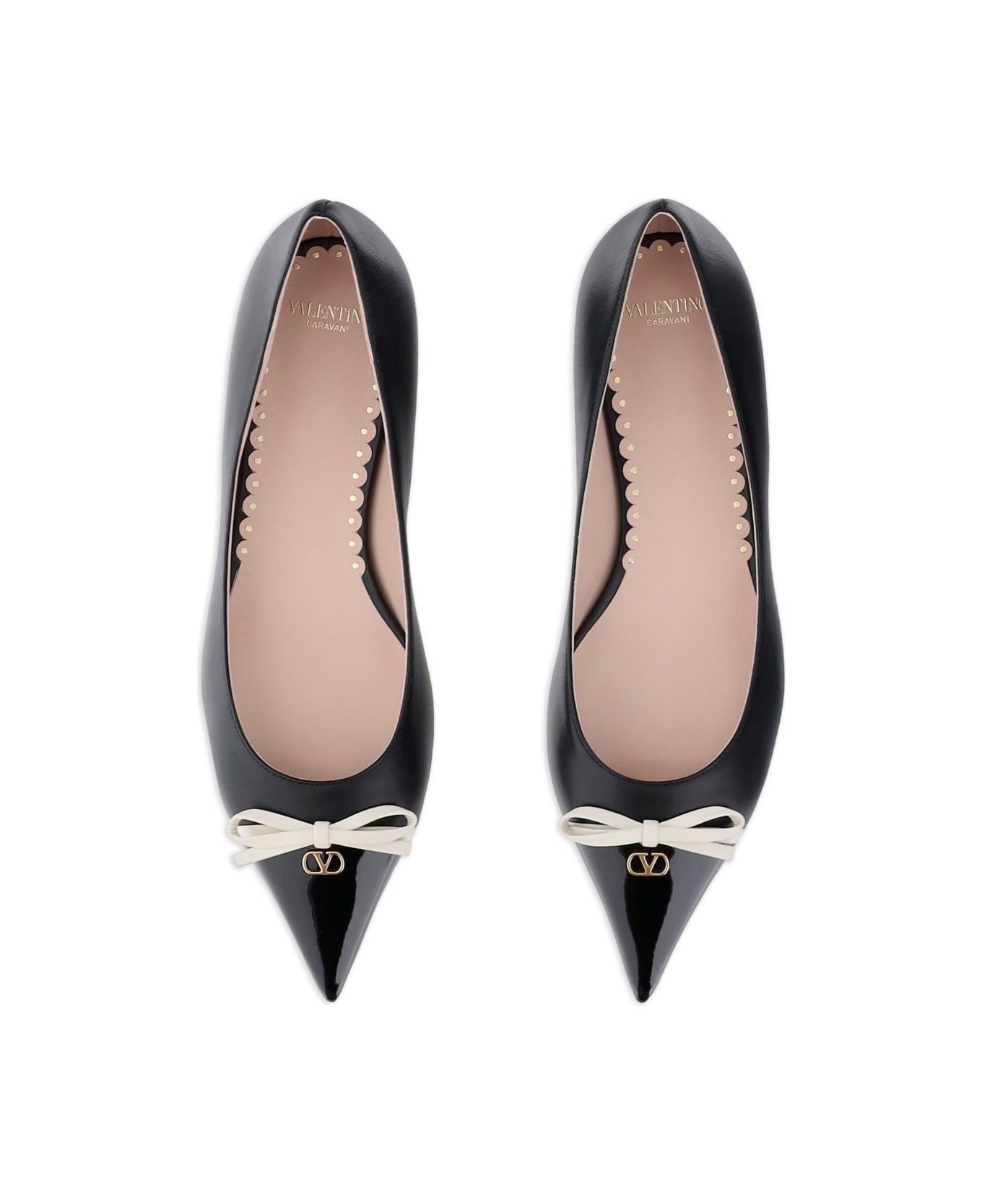 Valentino Garavani Bepointy Leather Ballets - Black