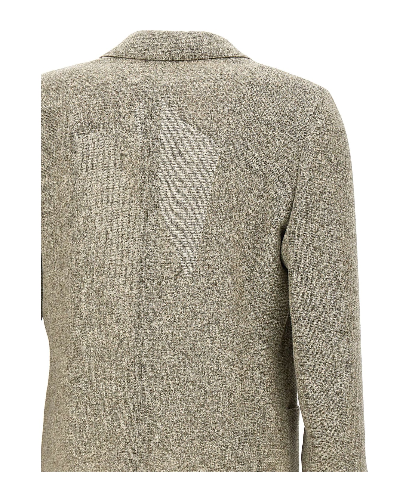 Lardini Linen And Wool Blazer - BEIGE
