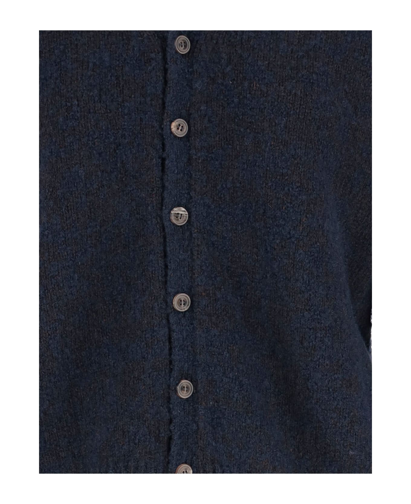 Maison Margiela Wool Blend Cardigan - Blue