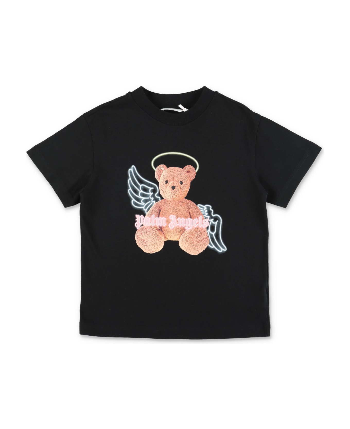 Palm Angels T-shirt Nera In Jersey Di Cotone Bambina - Nero
