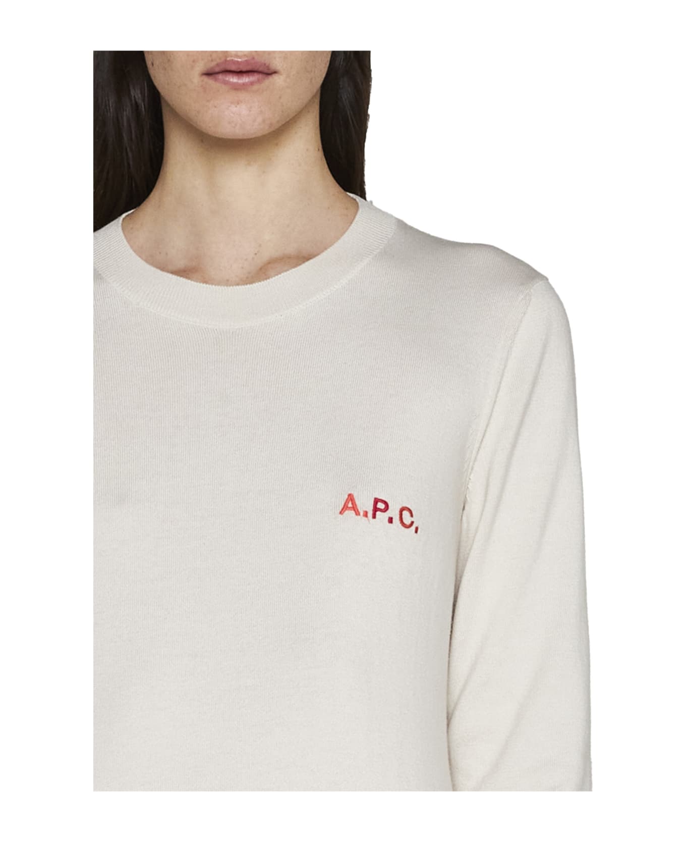 A.P.C. Sylvaine Cotton Crew-neck Sweater - Beige