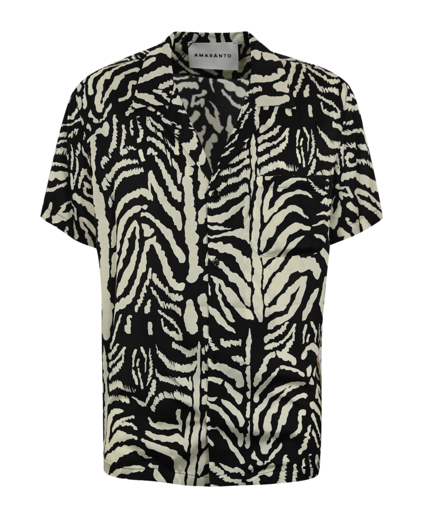Amaranto Zebra-print Viscose Shirt - Nero シャツ