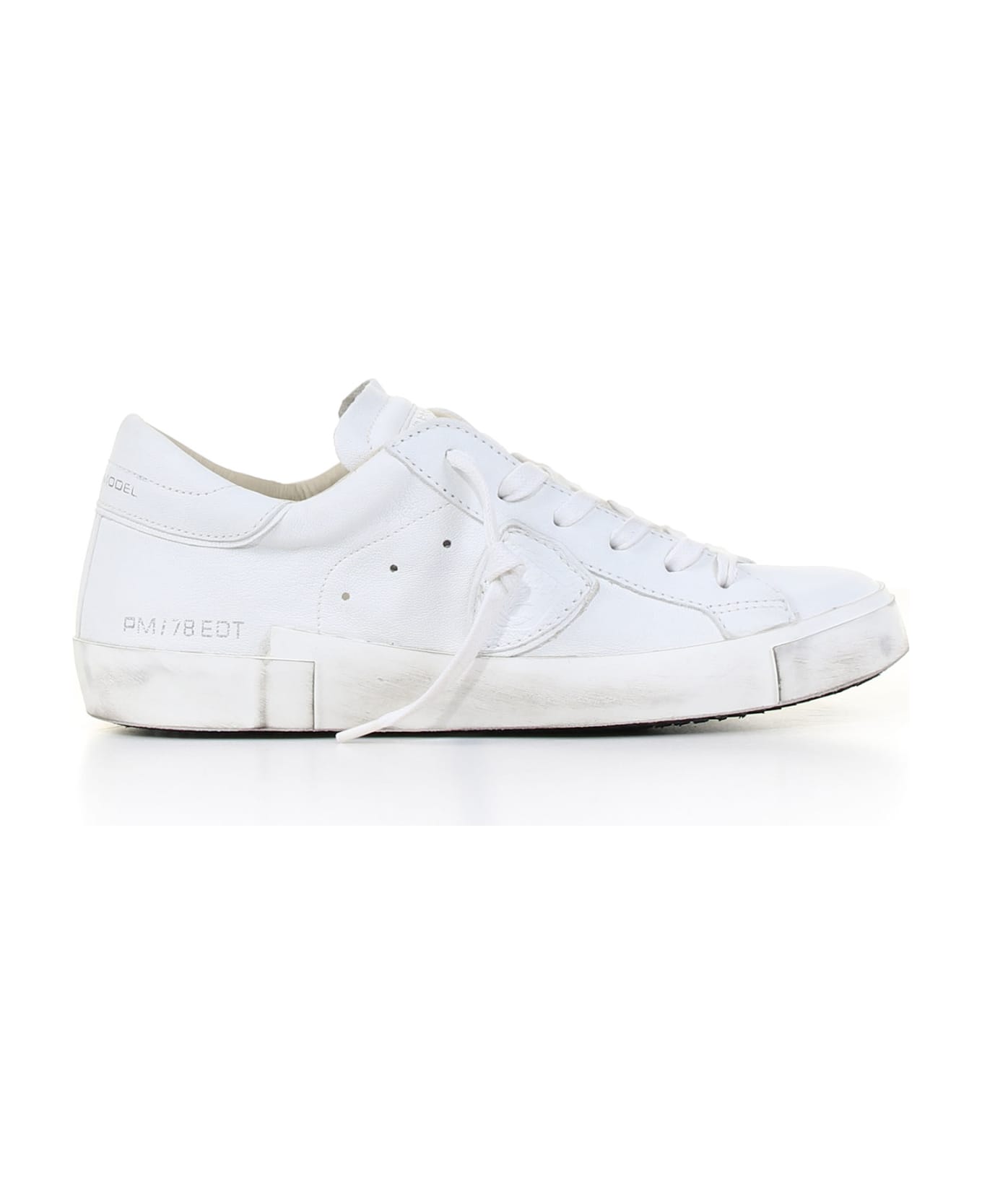 Philippe Model Prsx Basic Sneaker In Leather - BIANCO