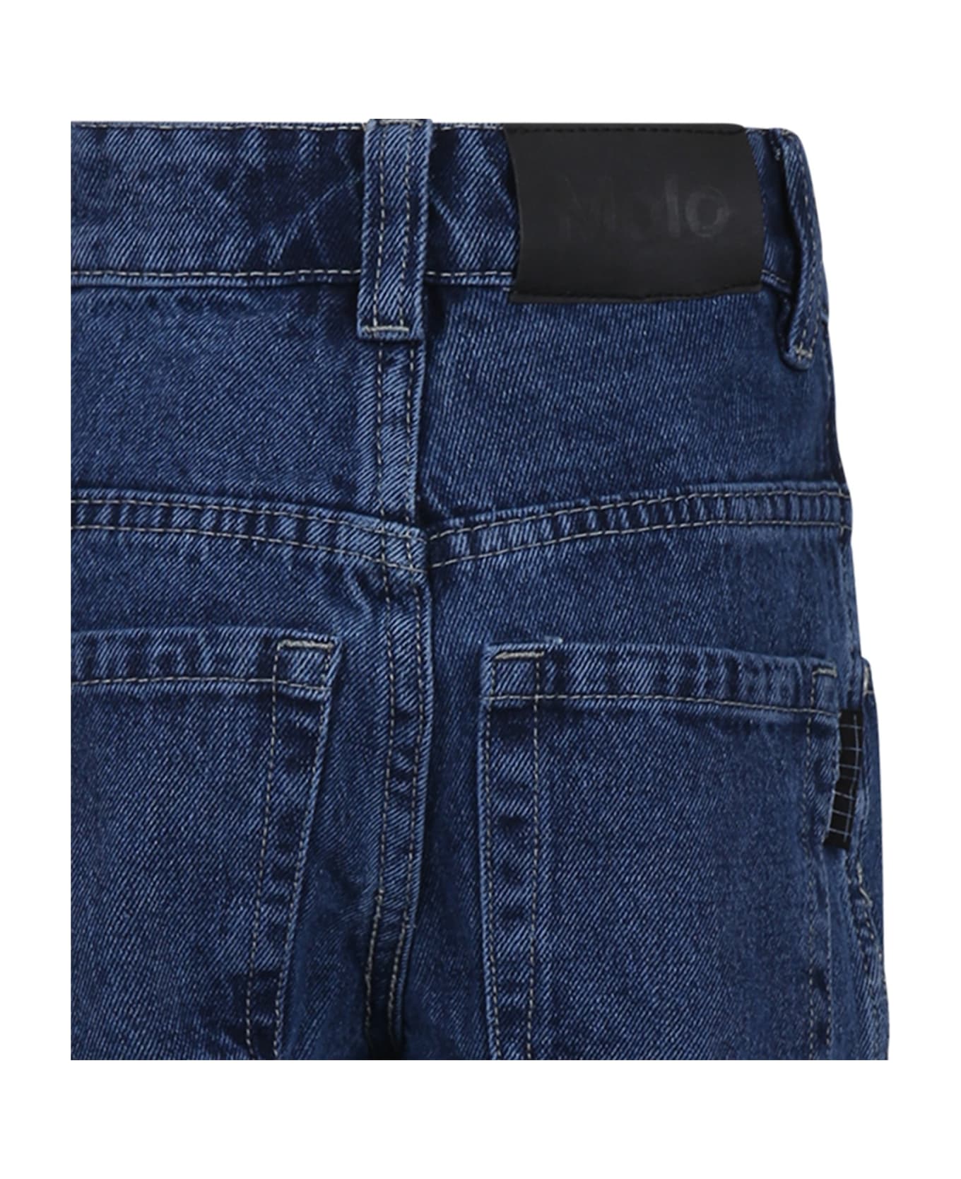 Molo Blue Jeans For Boy With Logo - Denim