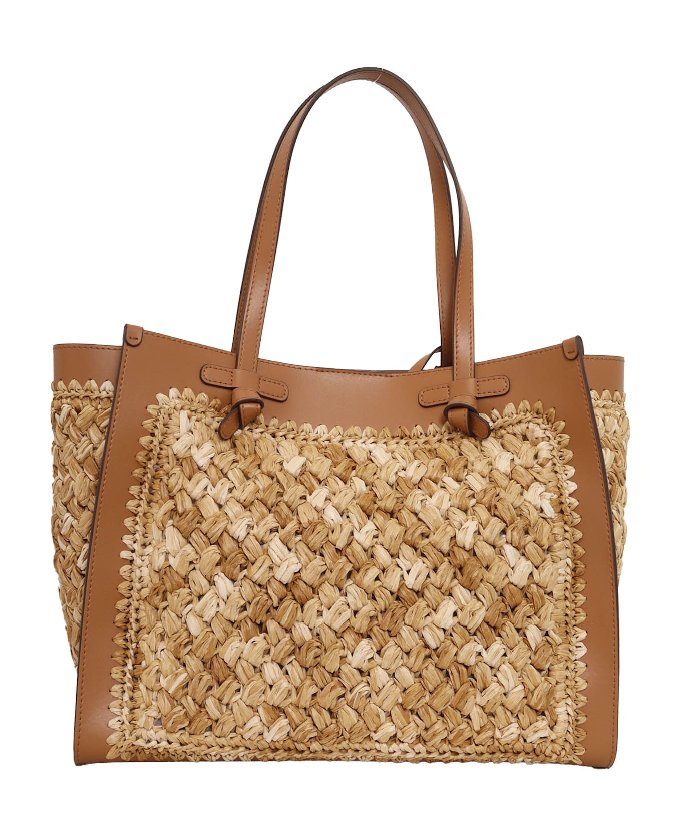 Gianni Chiarini Fabric And Leather Bag 38x31x16 - BROWN