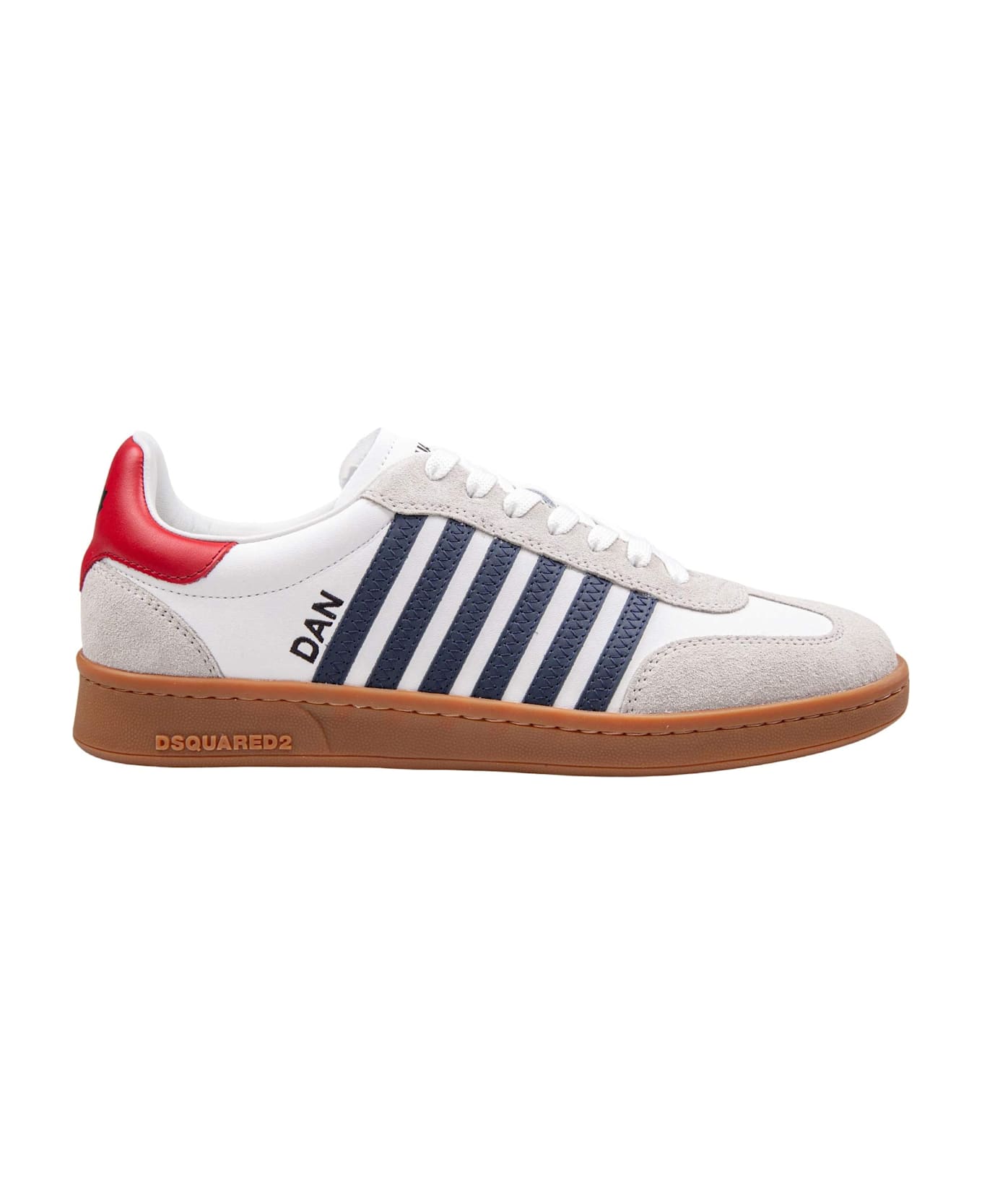 Dsquared2 White/blue Leather Boxer Sneakers - WHITE/BLU