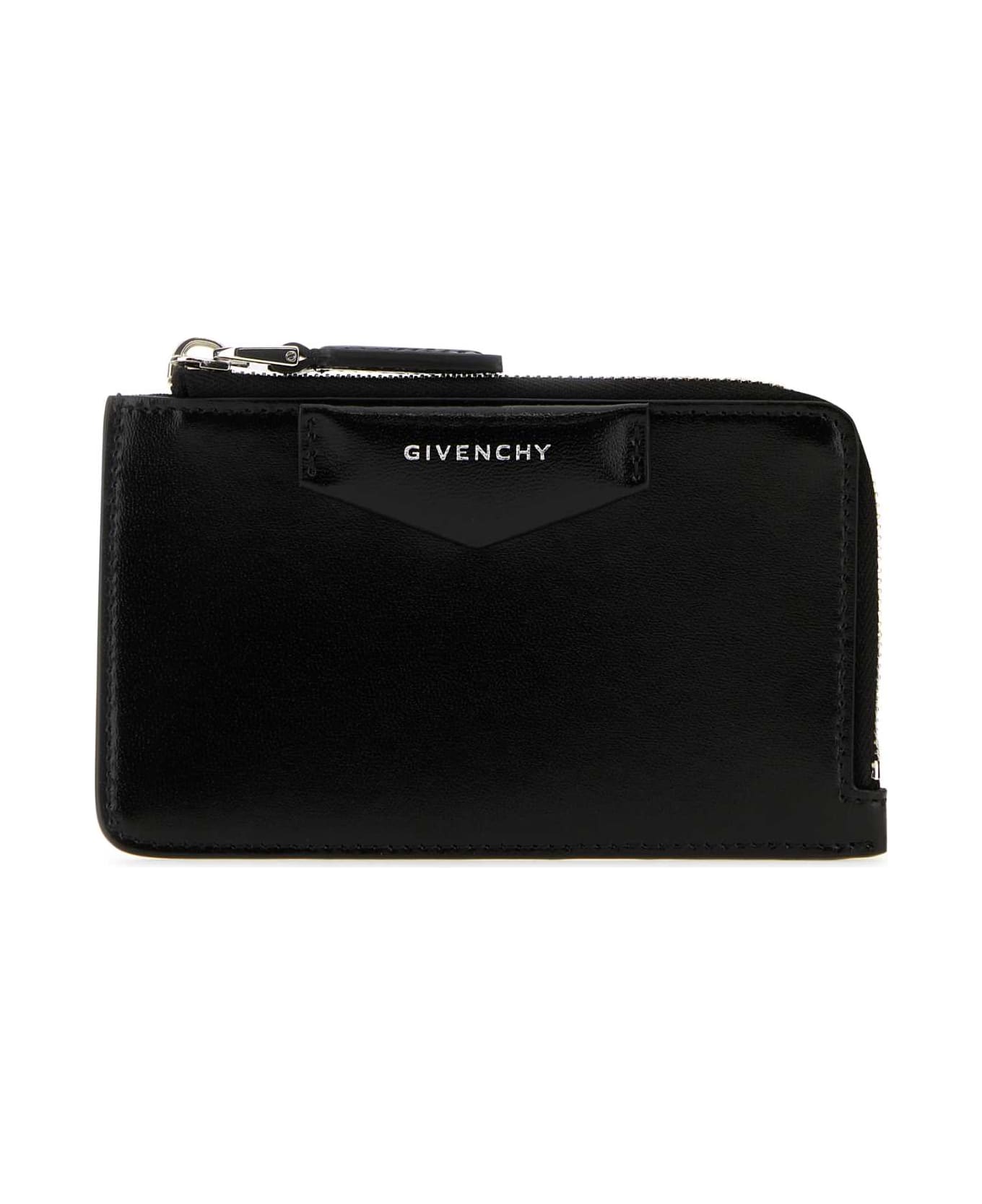 Givenchy Black Leather Antigona Card Holder - BLACK
