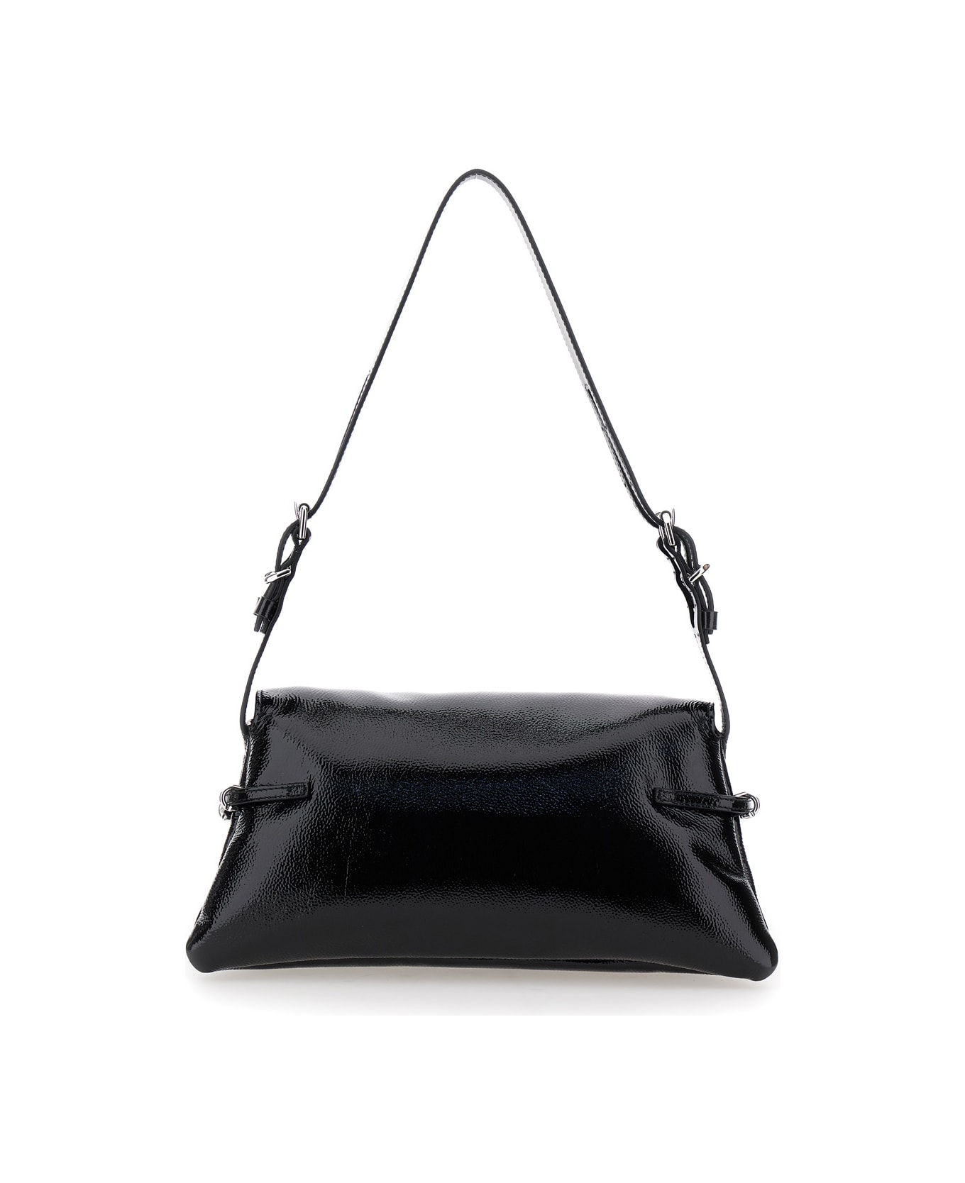 Givenchy 
ptit Voyou
 Black Shoulder Bag With Logo Lettering On The Front And Adjustable Shoulder Strap In Leather Woman - Black