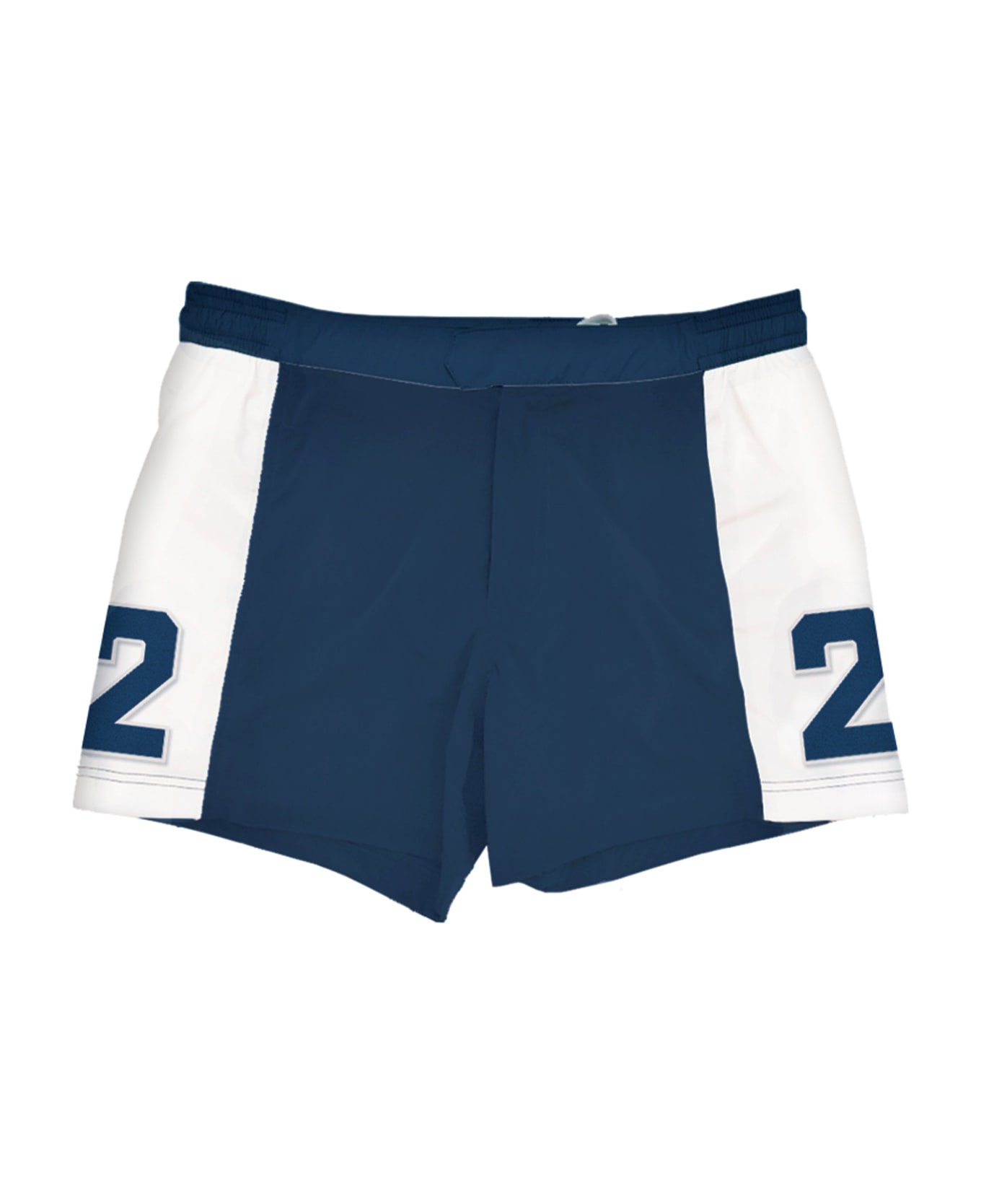 MC2 Saint Barth Man Swimshorts With Bands And Patch - BLUE